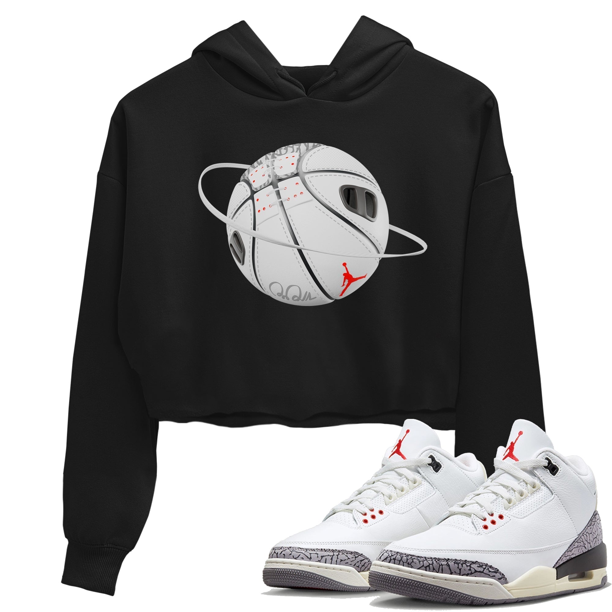 Basketball Planet Women's Tops - Air Jordan 3 White Cement