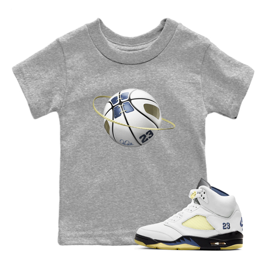 Basketball Planet snkmatch Tee Kids - Air Jordan 5 A Ma Maniere x Photon Dust