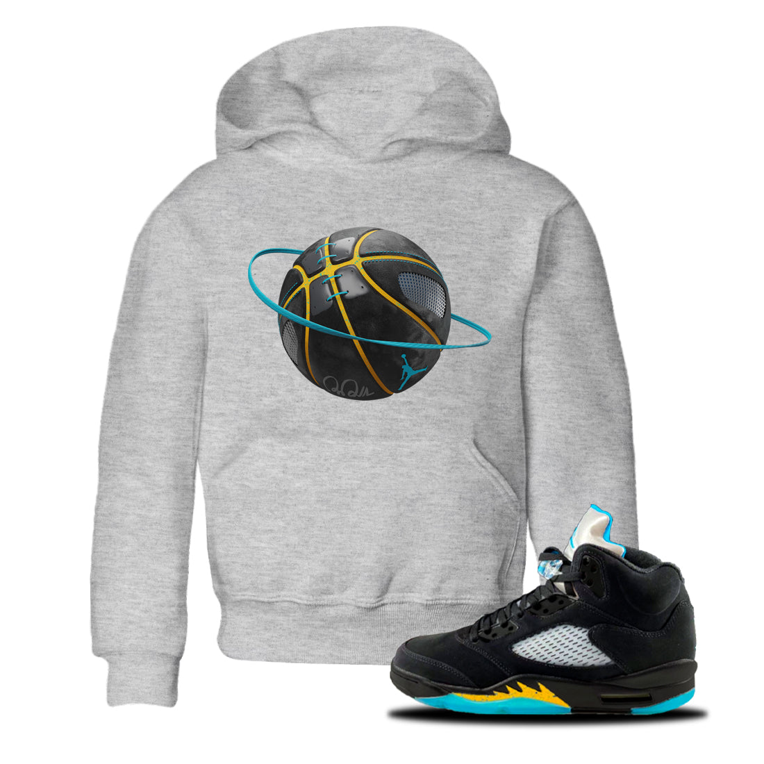 Basketball Planet Kids Tops - Air Jordan 5 Aqua