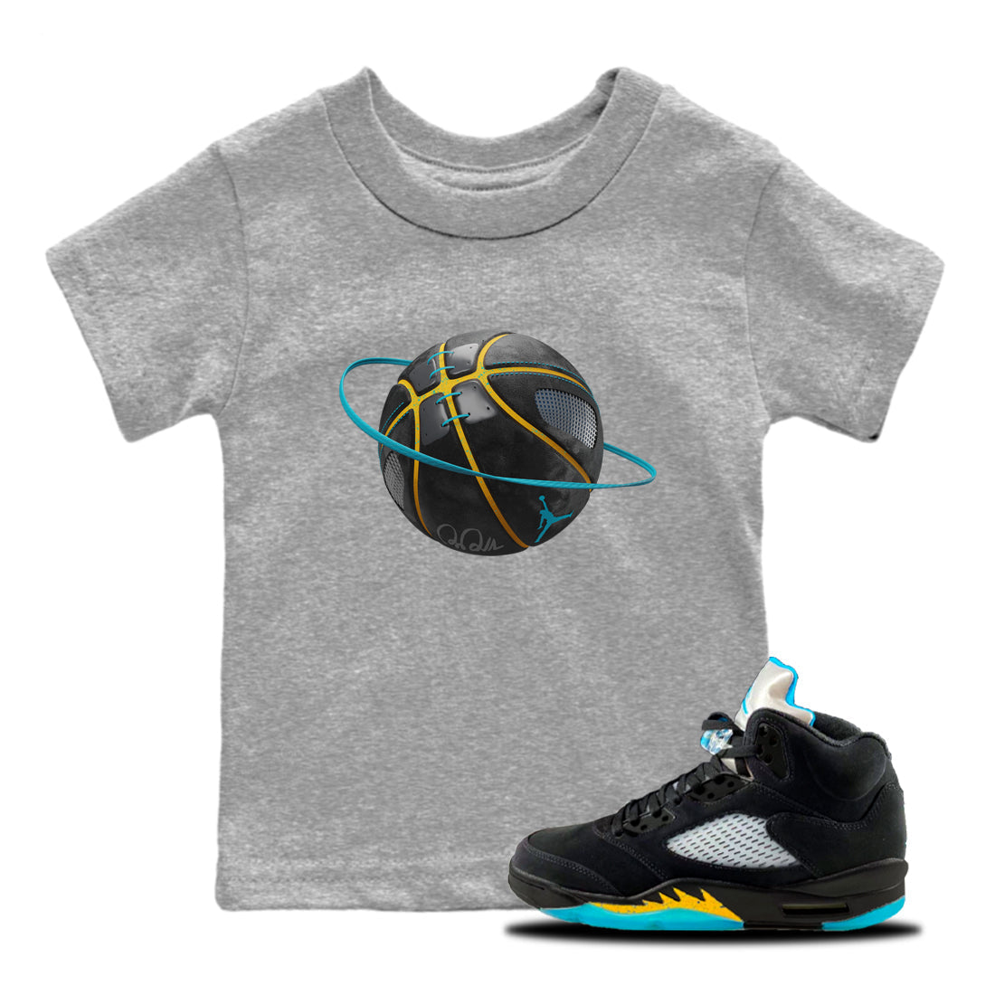 Basketball Planet Kids Tops - Air Jordan 5 Aqua