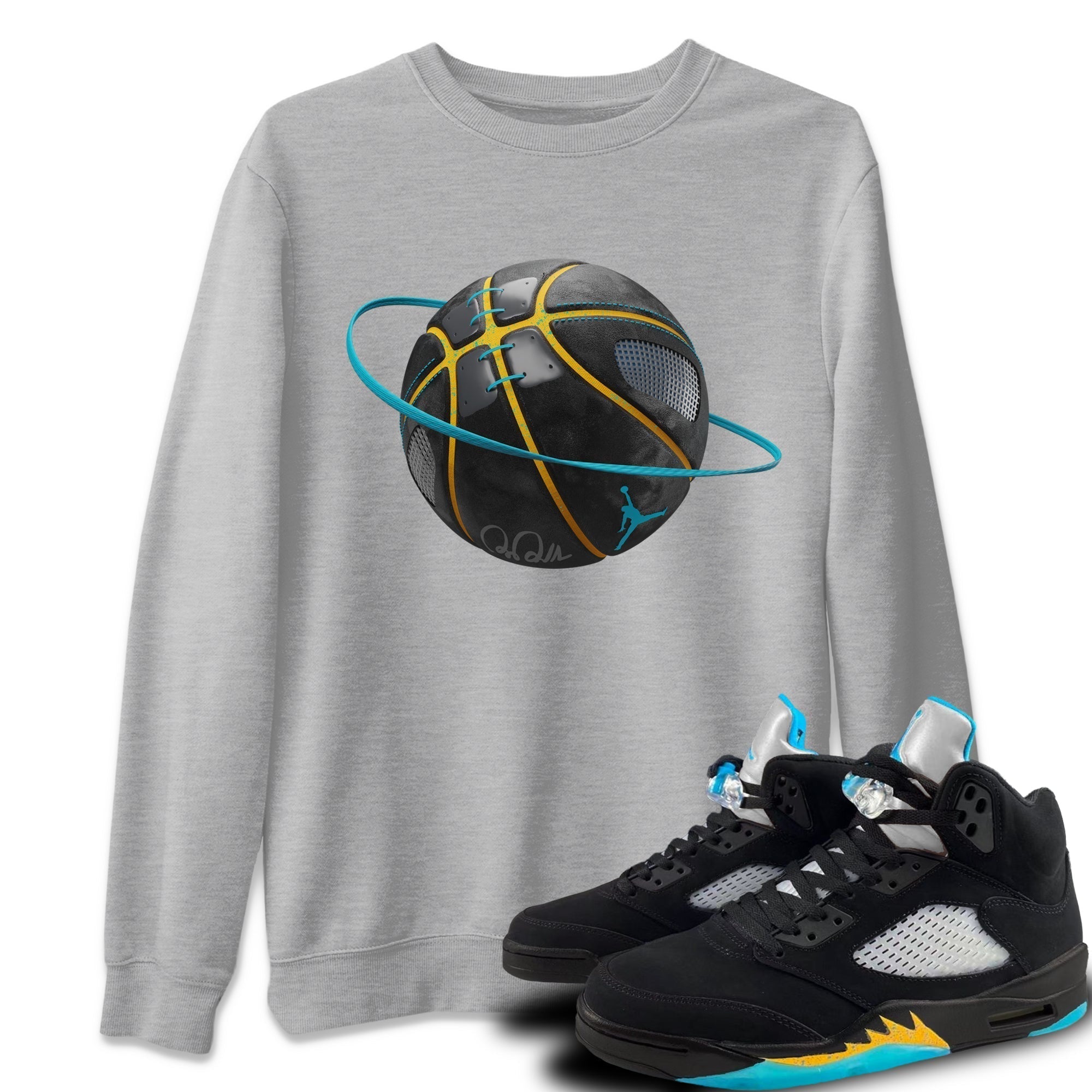 Basketball Planet Unisex Tops - Air Jordan 5 Aqua