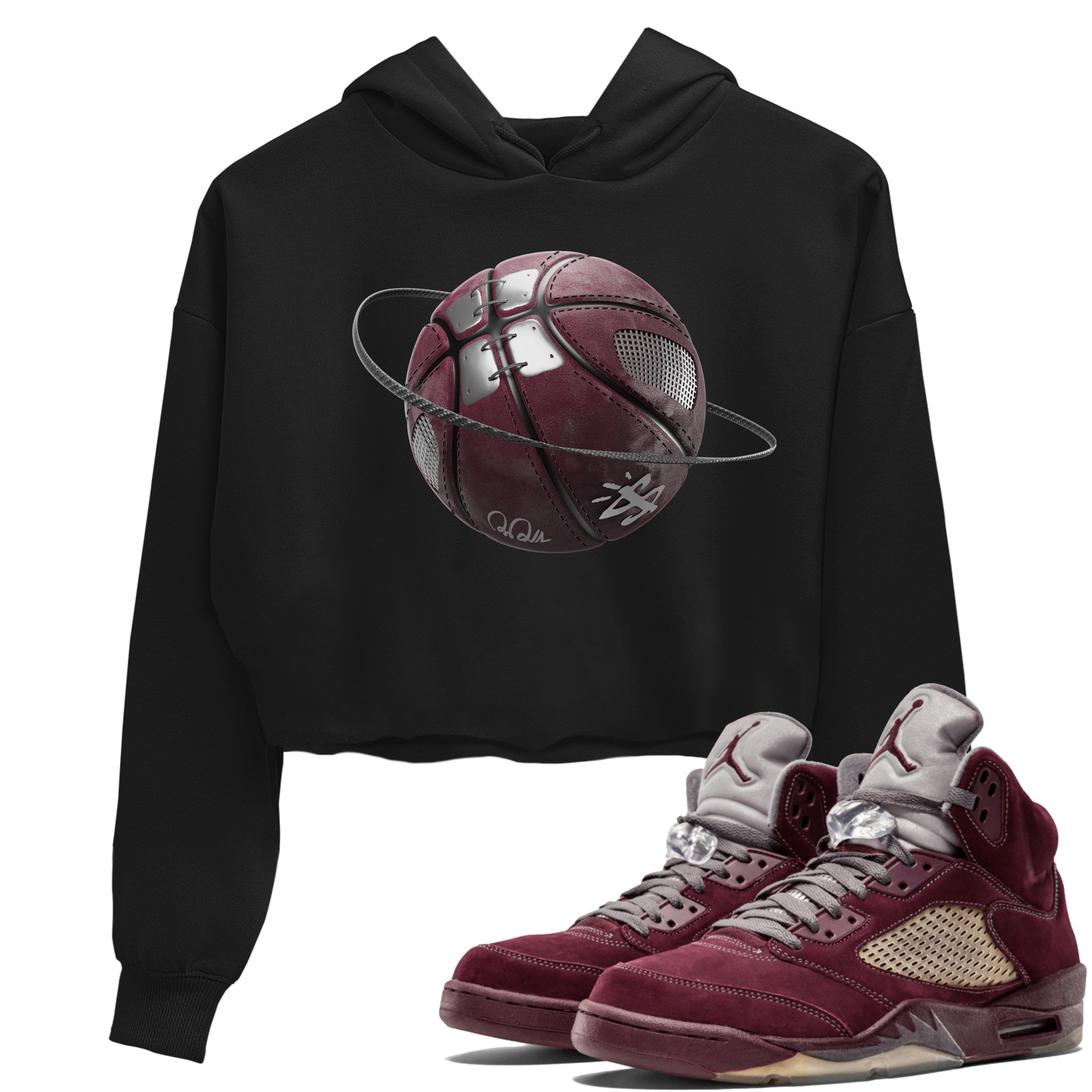 Basketball Planet Women's Tops - Air Jordan 5 Burgundy