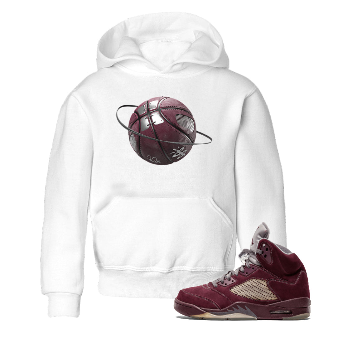 Basketball Planet Kids Tops - Air Jordan 5 Burgundy