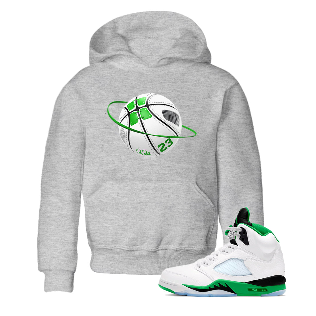 Basketball Planet snkmatch Tee Kids - Air Jordan 5 Lucky Green