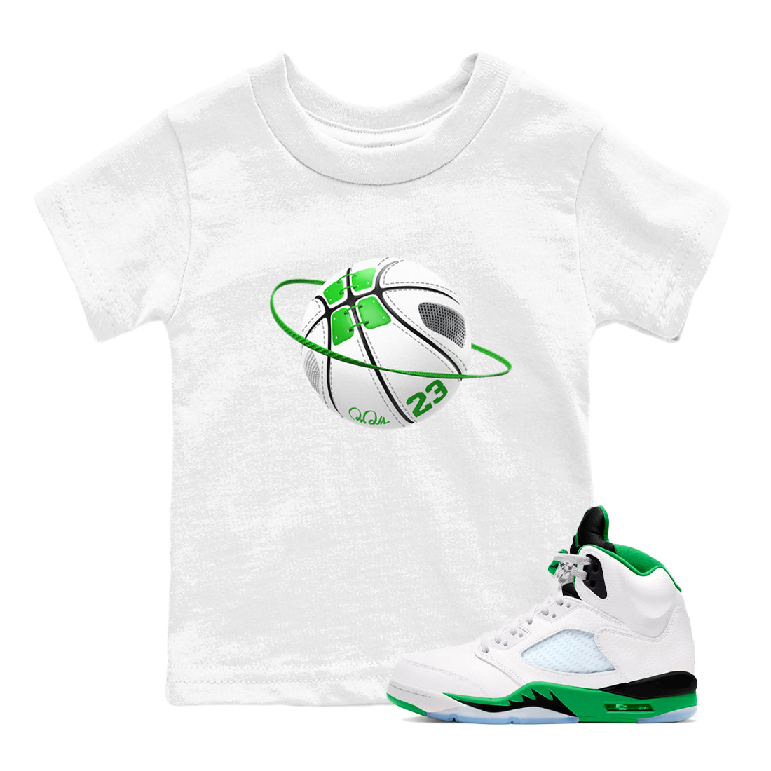 Basketball Planet snkmatch Tee Kids - Air Jordan 5 Lucky Green