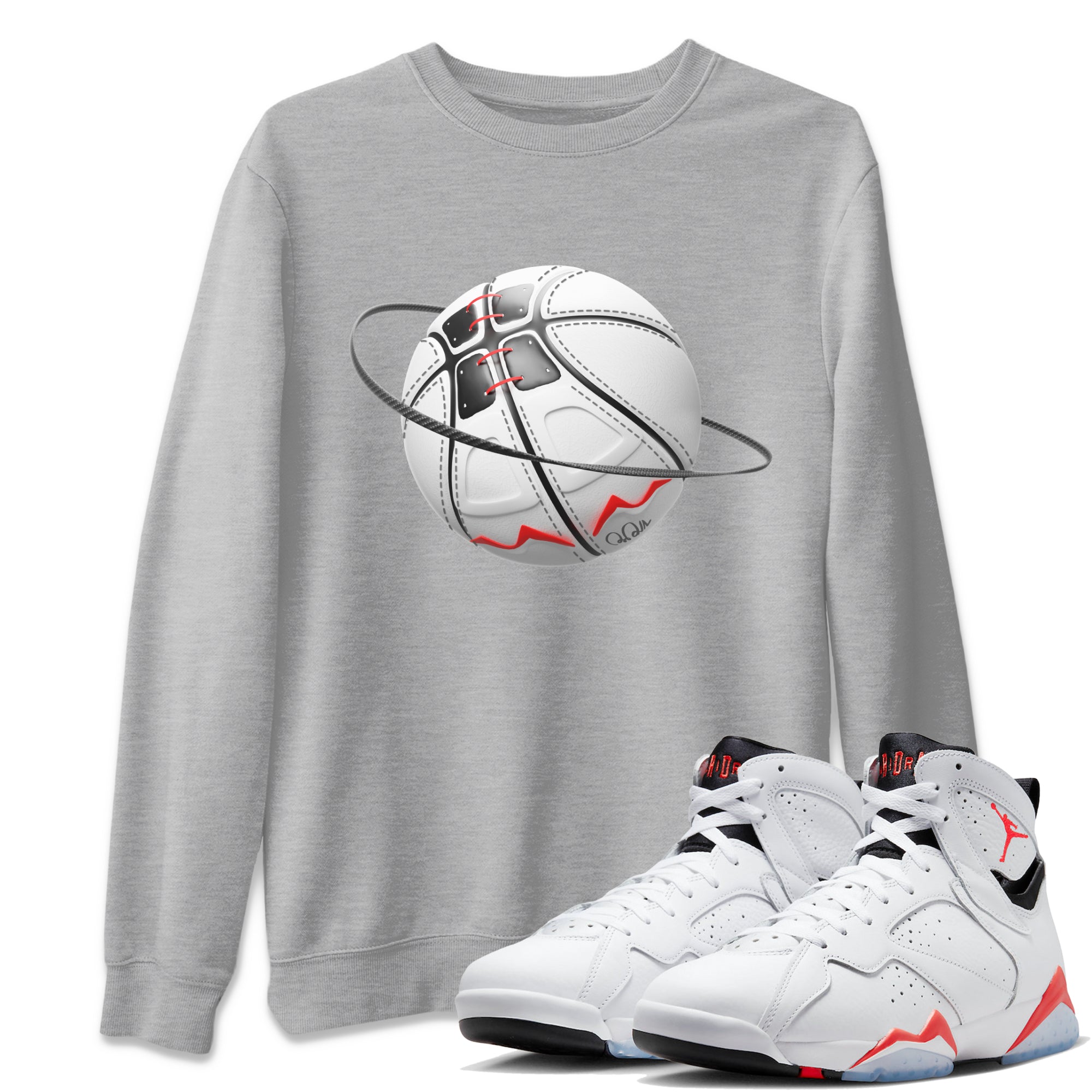 Basketball Planet Unisex Tops - Air Jordan 7 White Infrared