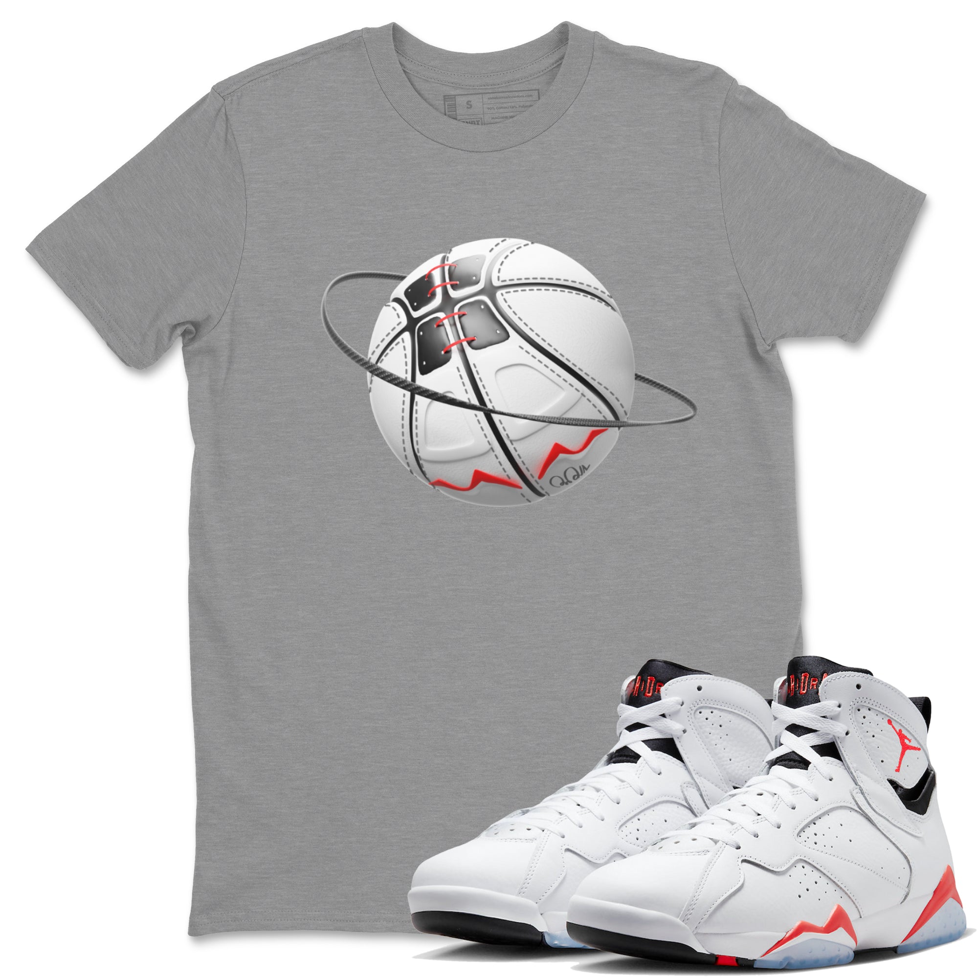 Basketball Planet Unisex Tops - Air Jordan 7 White Infrared