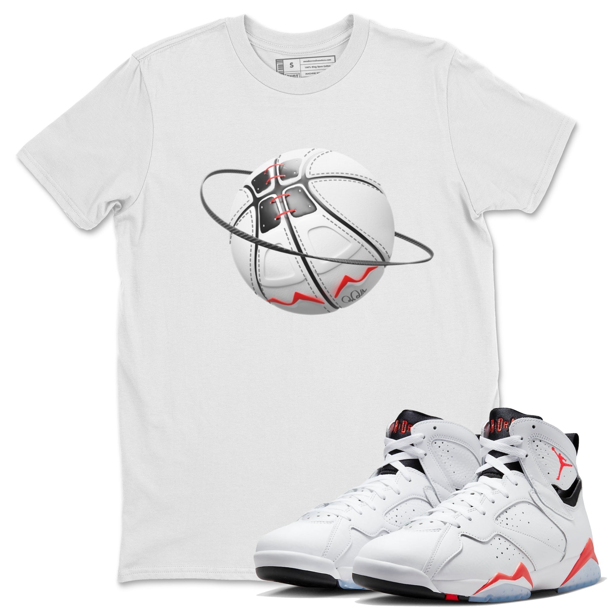 Basketball Planet Unisex Tops - Air Jordan 7 White Infrared