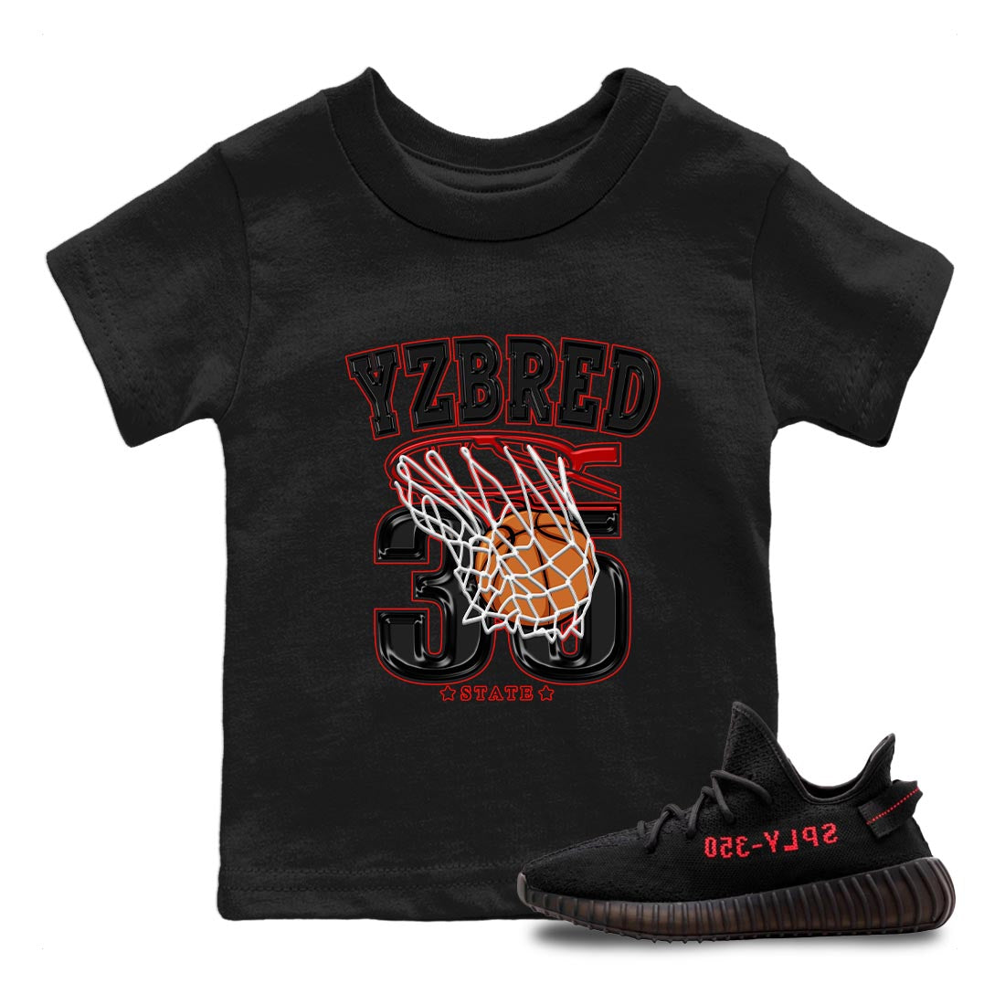 Basketball snkmatch Tee Kids - Yeezy 350 Bred