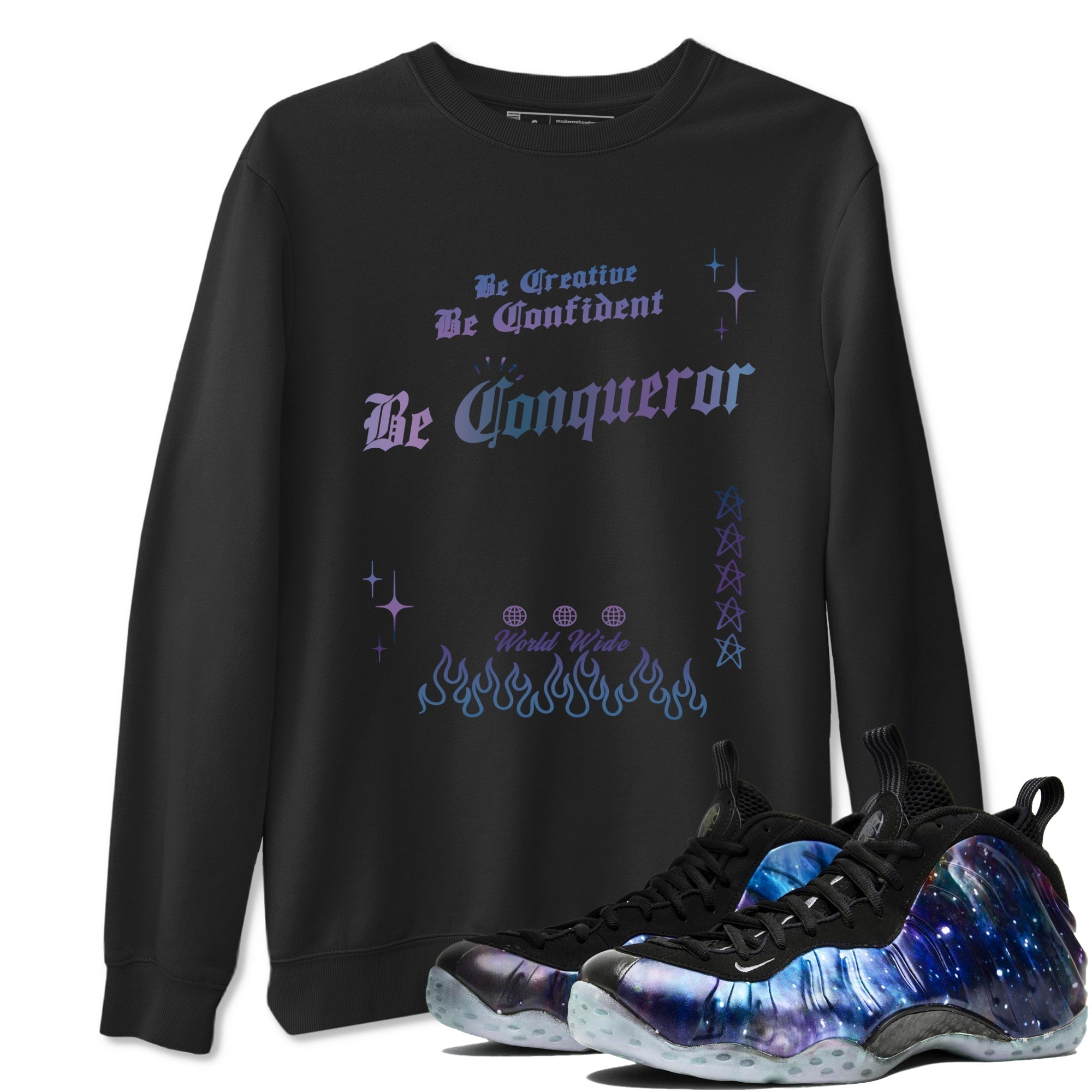 Be Conqueror snkmatch Tees - Air Foamposite One Galaxy