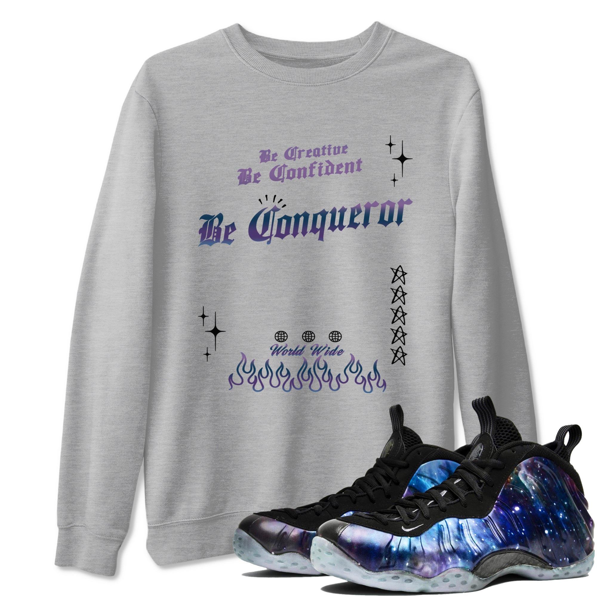 Be Conqueror snkmatch Tees - Air Foamposite One Galaxy