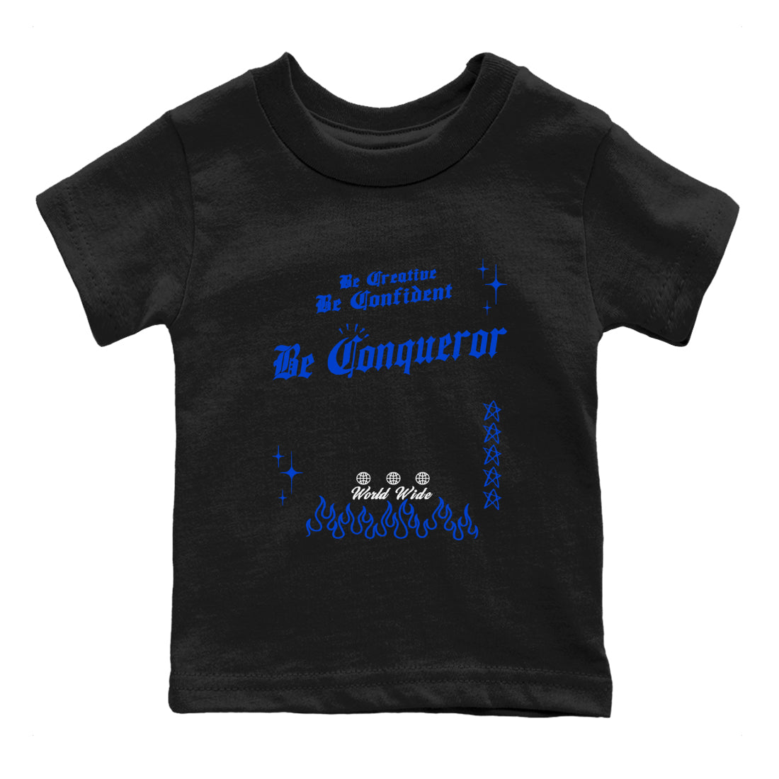 Be Conqueror snkmatch Tees Kids - Air Foamposite One Royal