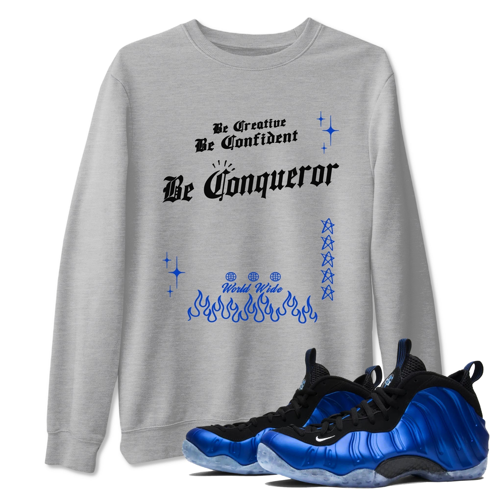 Be Conqueror snkmatch Tees - Air Foamposite One Royal