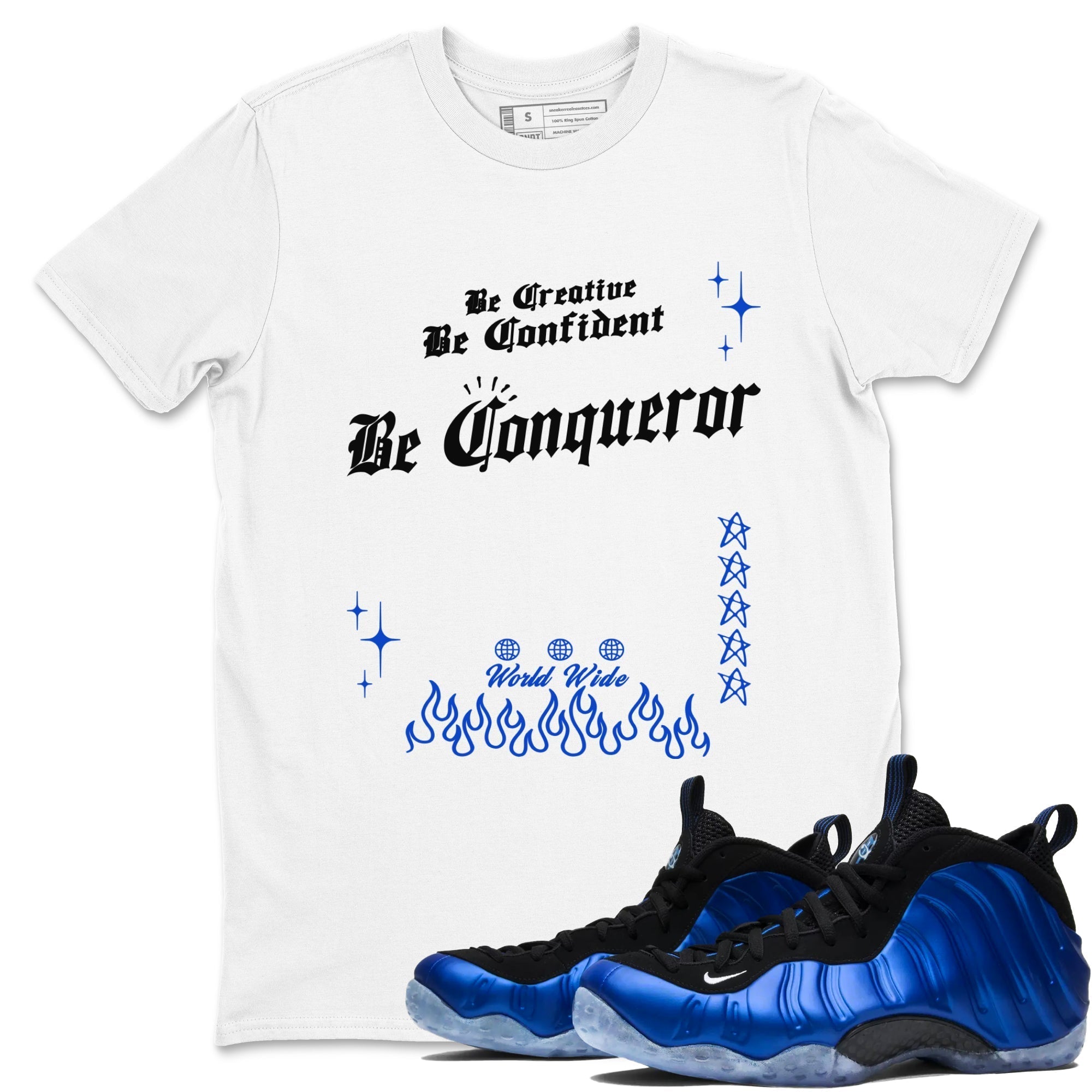 Be Conqueror snkmatch Tees - Air Foamposite One Royal
