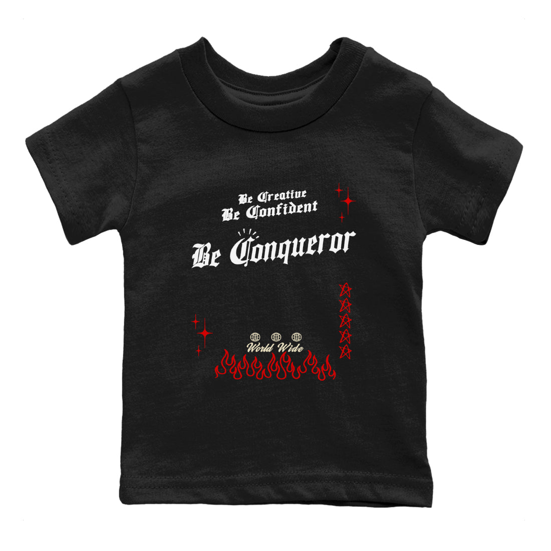 Be Conqueror snkmatch Tees Kids - Air Jordan 1 Black Toe Reimagined