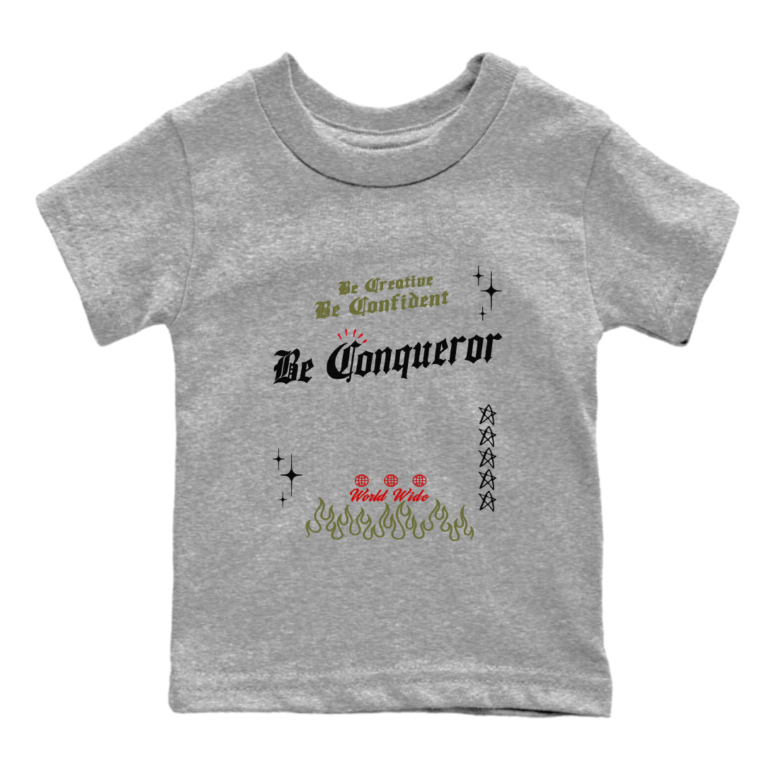Be Conqueror snkmatch Tees Kids - Air Jordan 1 Travis Scott Medium Olive
