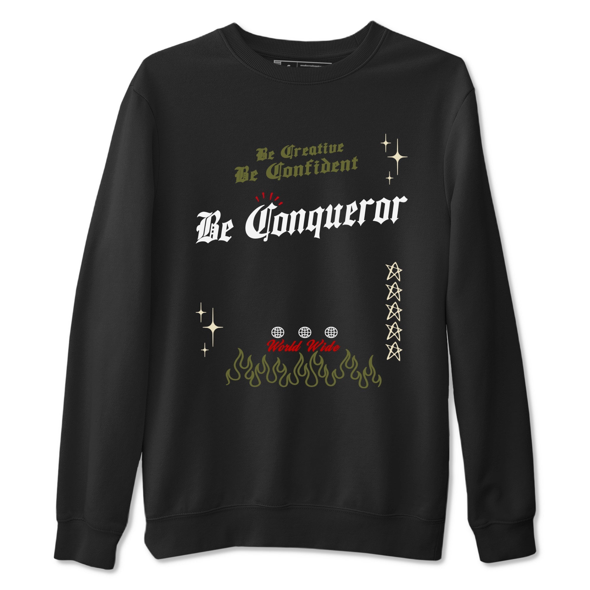 Be Conqueror snkmatch Tees - Air Jordan 1 Travis Scott Medium Olive