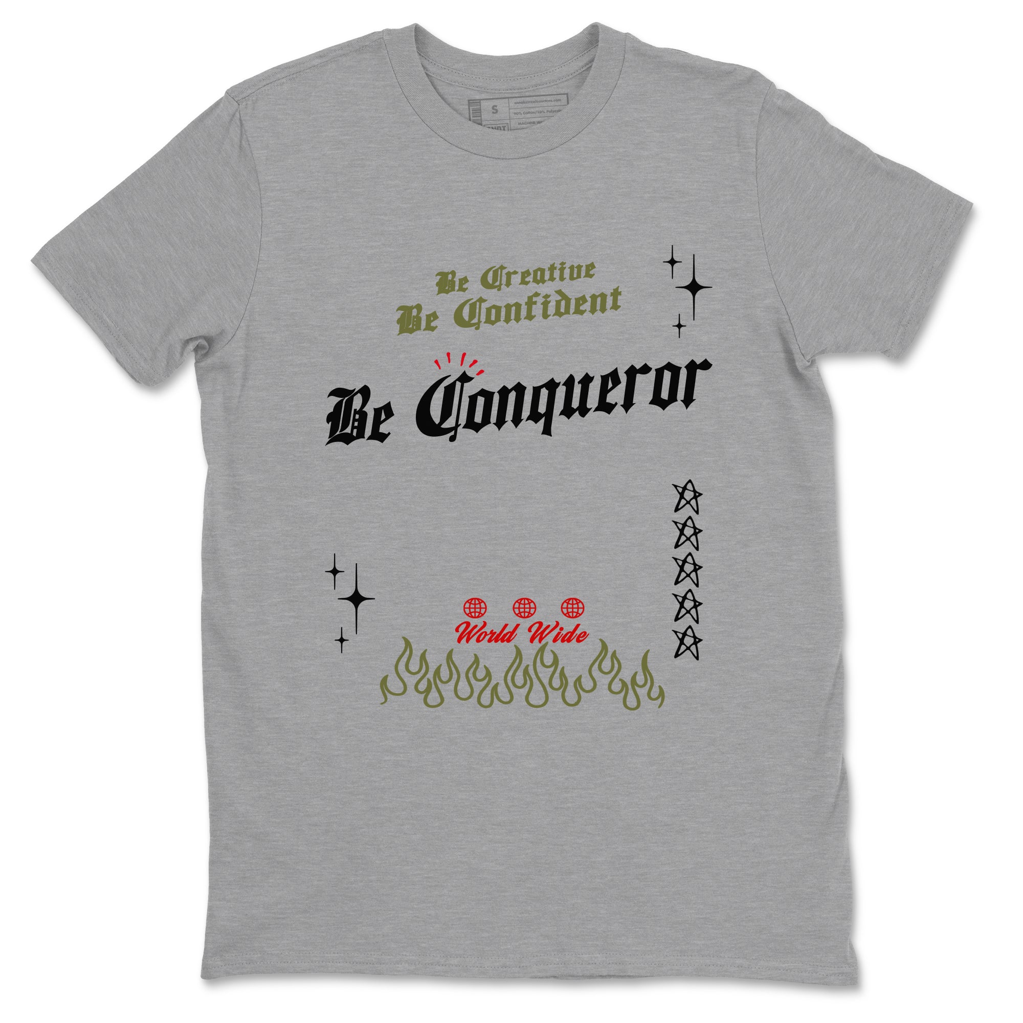Be Conqueror snkmatch Tees - Air Jordan 1 Travis Scott Medium Olive