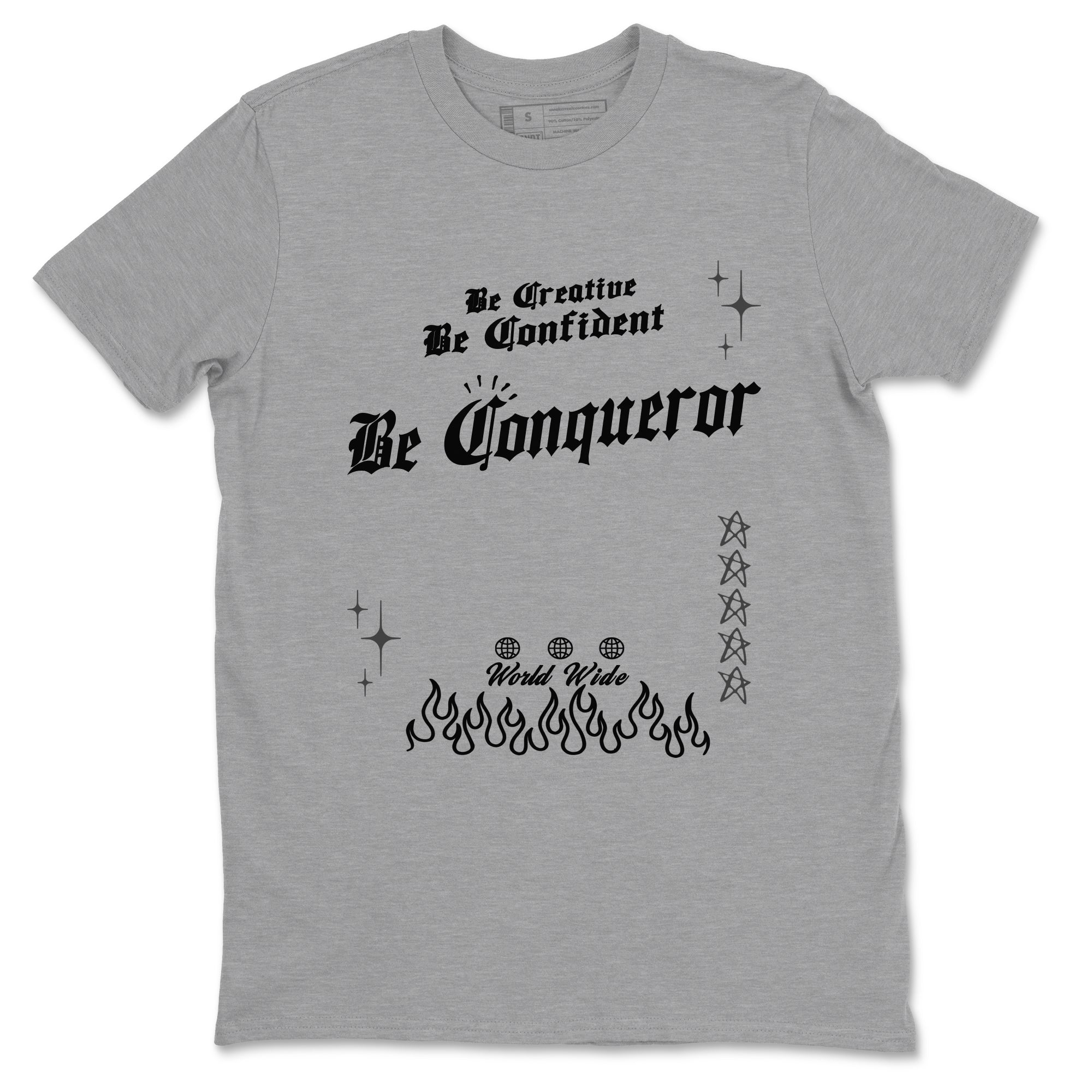 Be Conqueror snkmatch Tees - Air Jordan 12 Black Wolf Grey