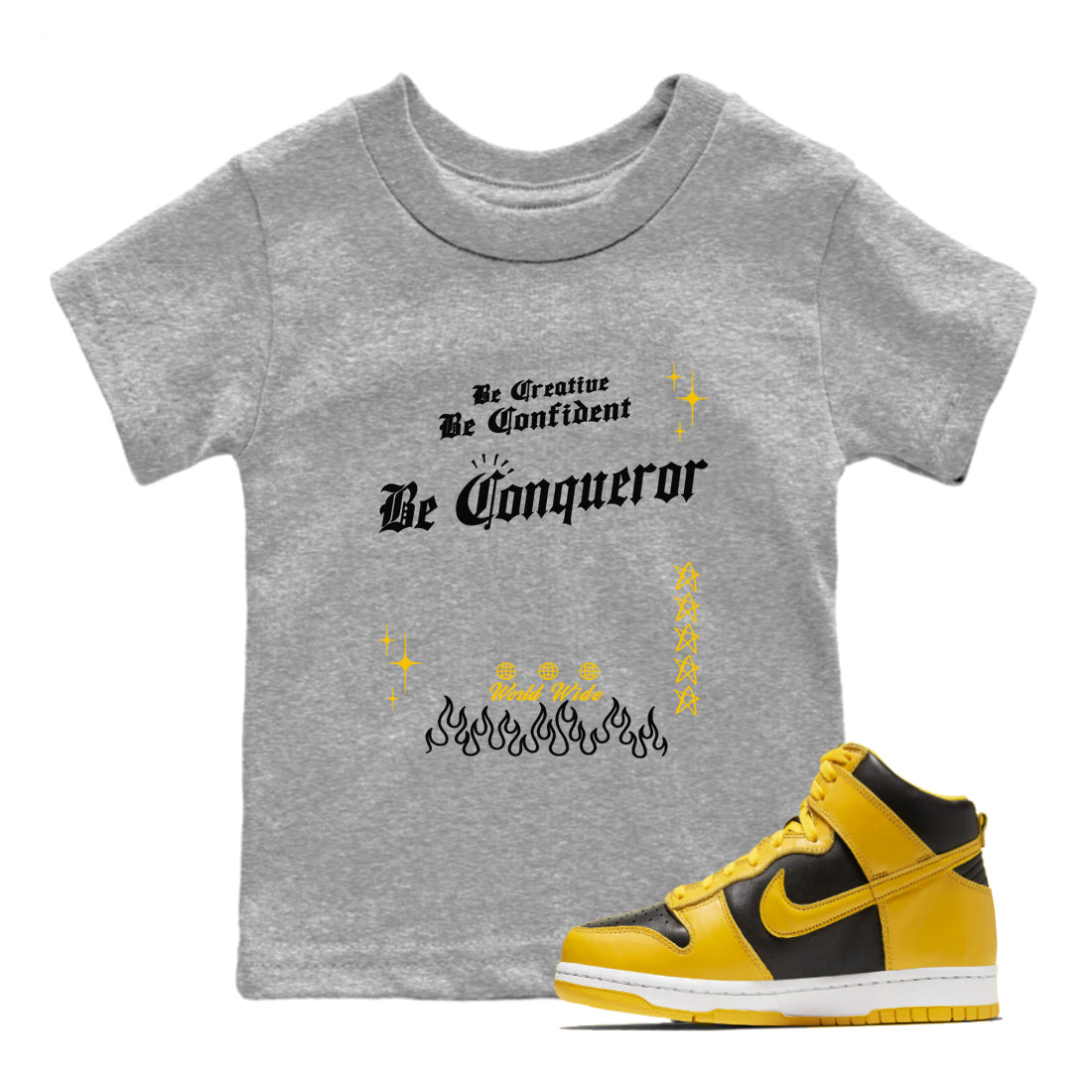 Be Conqueror snkmatch Tees Kids - Dunk High Pollen