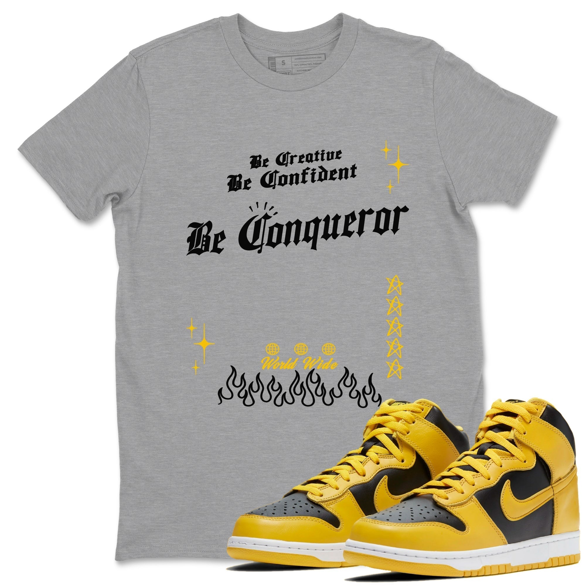 Be Conqueror snkmatch Tees - Dunk High Pollen