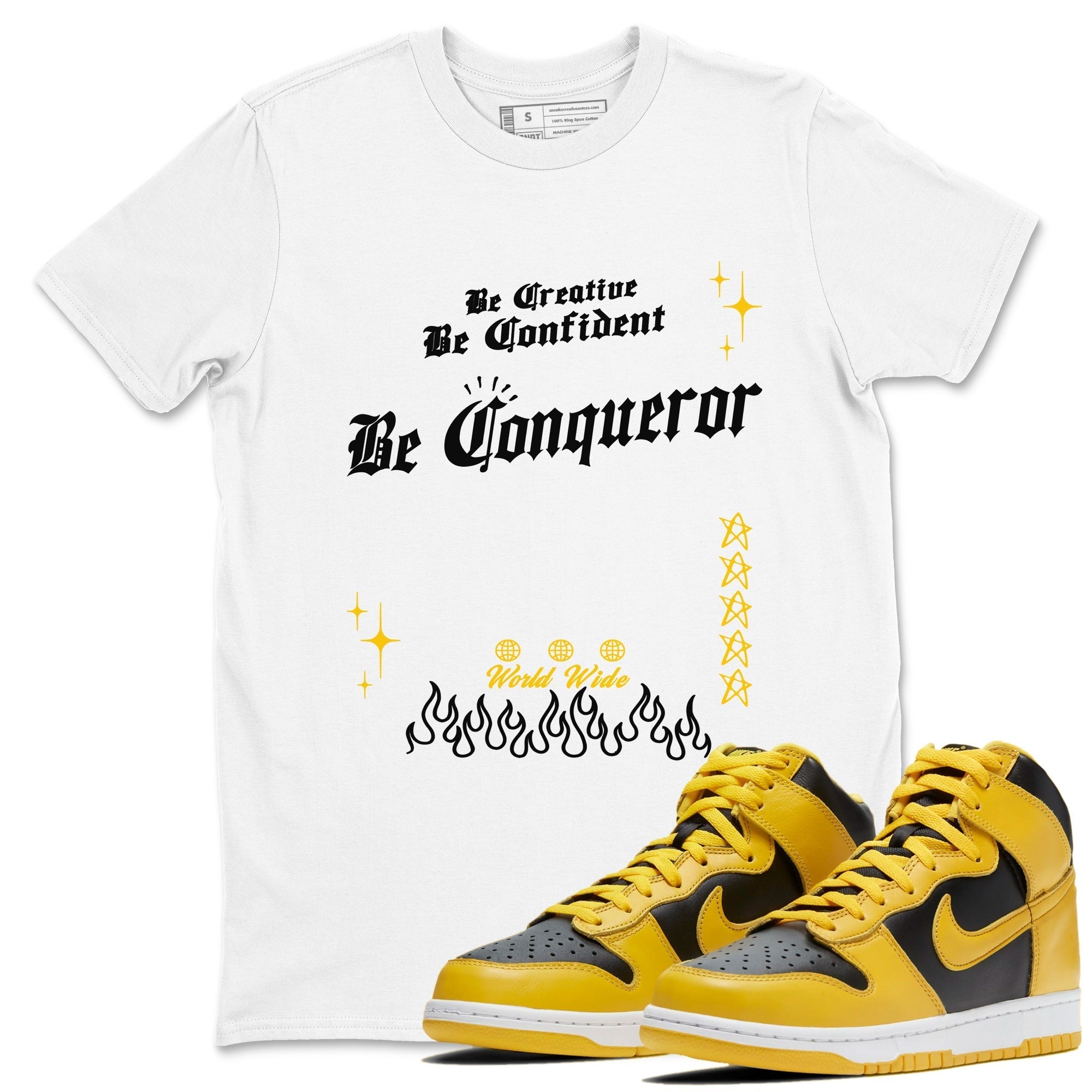 Be Conqueror snkmatch Tees - Dunk High Pollen