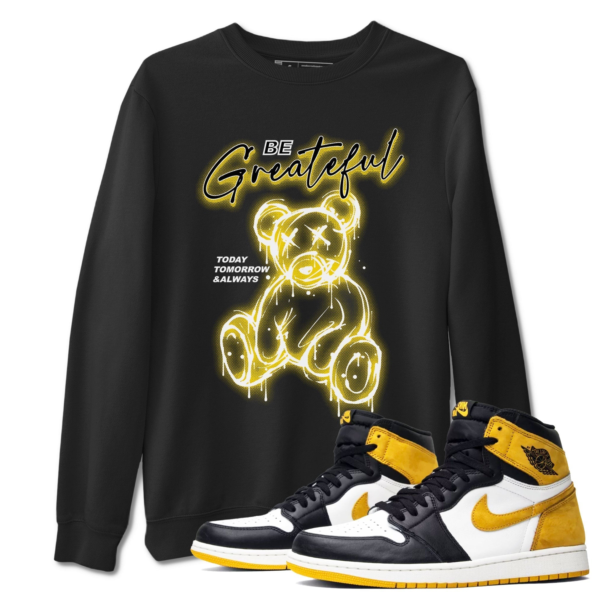 Be Grateful snkmatch Tees - Air Jordan 1 Yellow Ochre