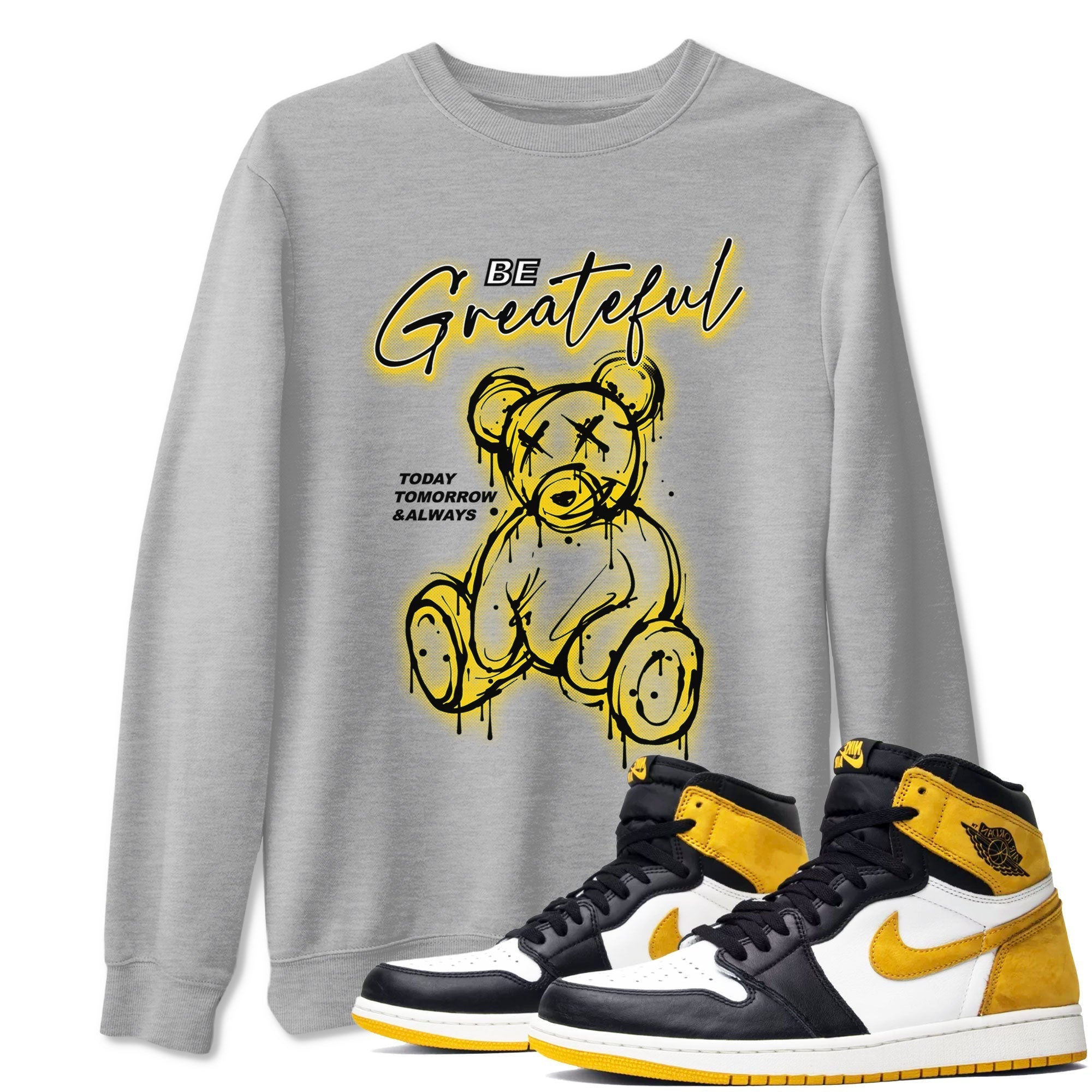 Be Grateful snkmatch Tees - Air Jordan 1 Yellow Ochre