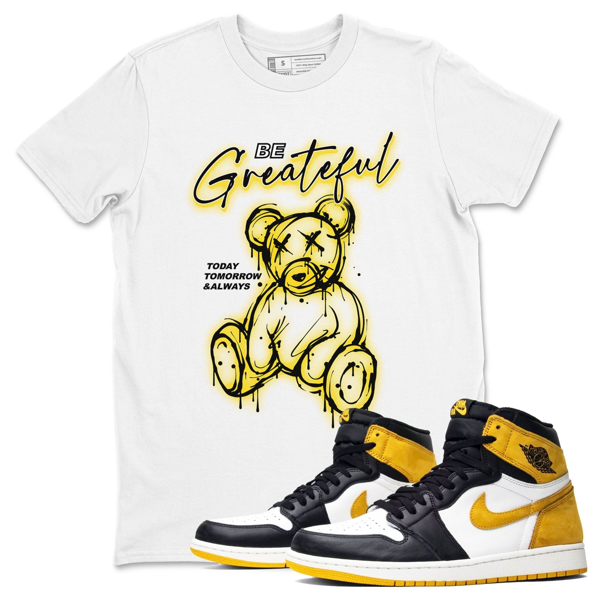 Be Grateful snkmatch Tees - Air Jordan 1 Yellow Ochre