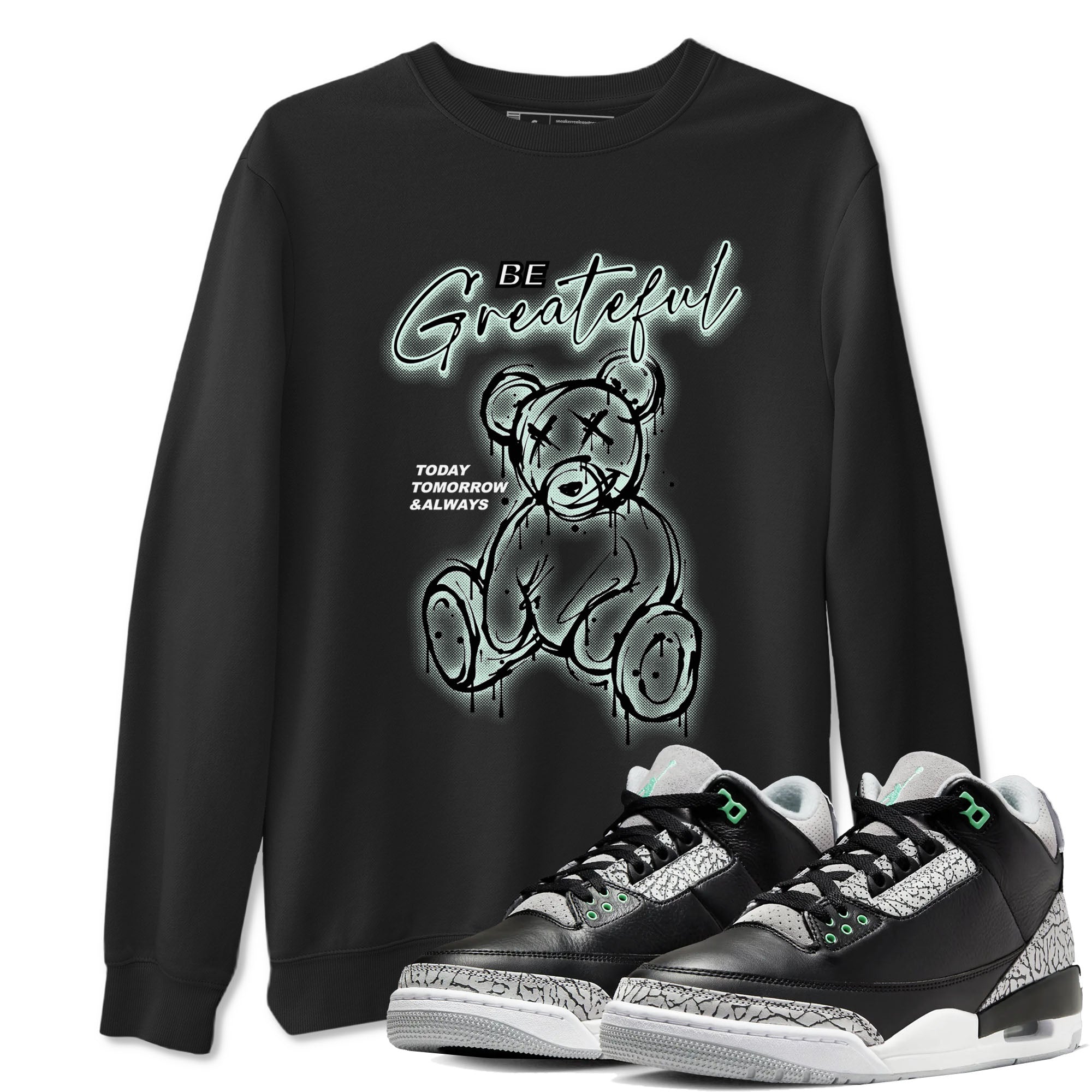 Be Grateful snkmatch Tees - Air Jordan 3 Green Glow