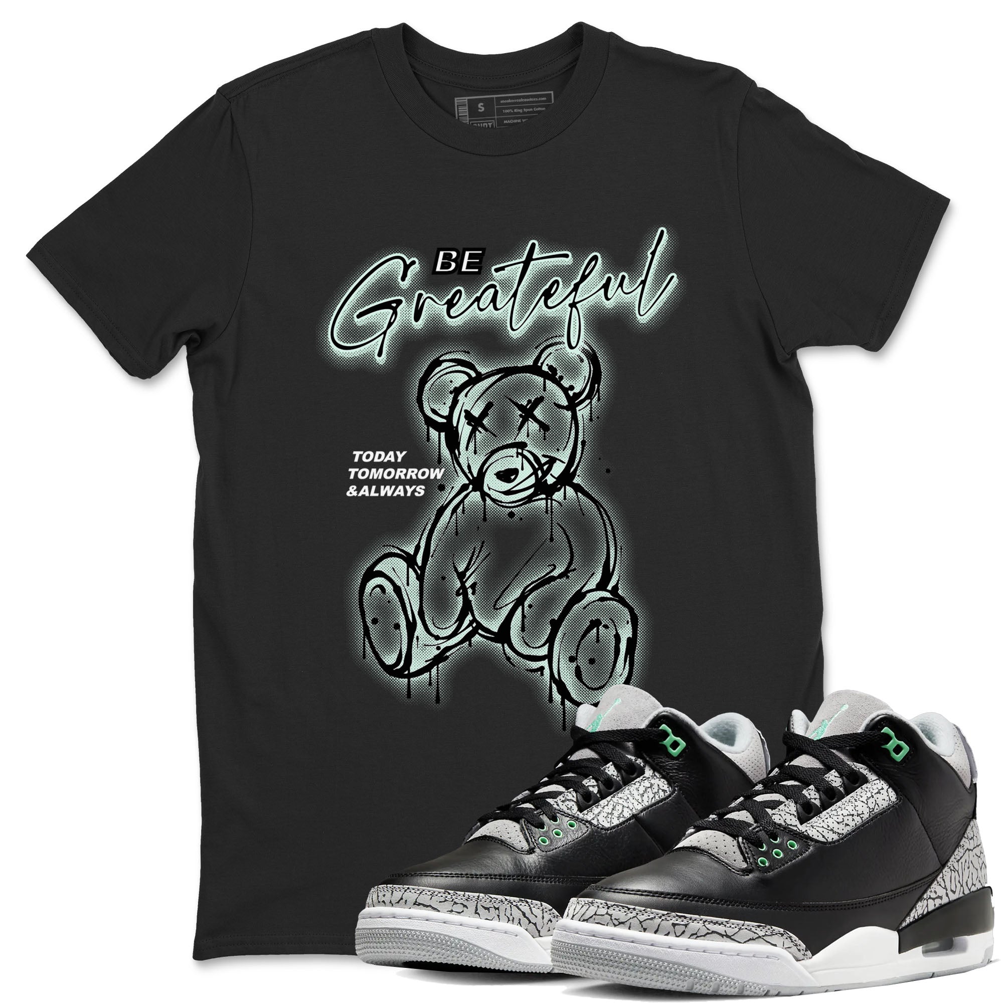 Be Grateful snkmatch Tees - Air Jordan 3 Green Glow