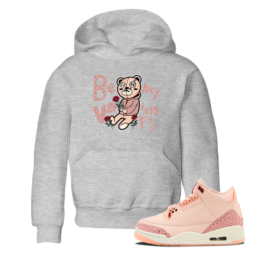 Be My Valentine snkmatch Tees Kids - Air Jordan 3 Valentines Day