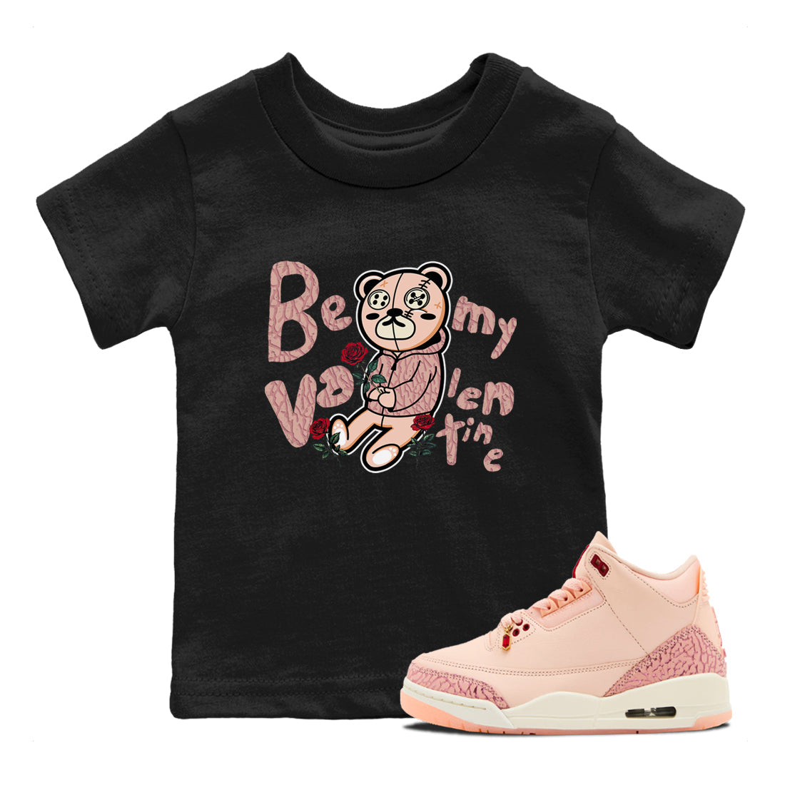 Be My Valentine snkmatch Tees Kids - Air Jordan 3 Valentines Day