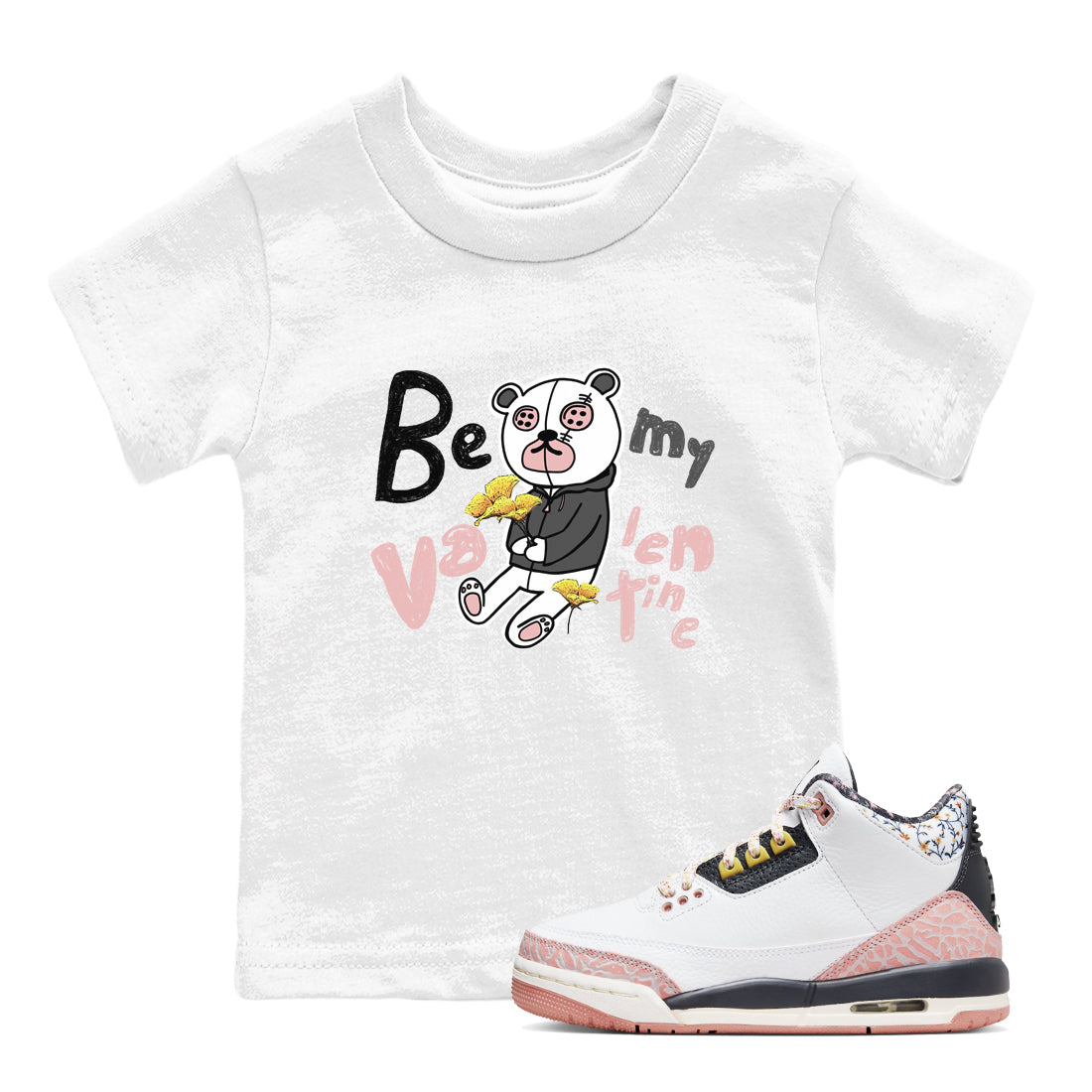 Be My Valentine snkmatch Tees Kids - Air Jordan 3 Vintage Floral