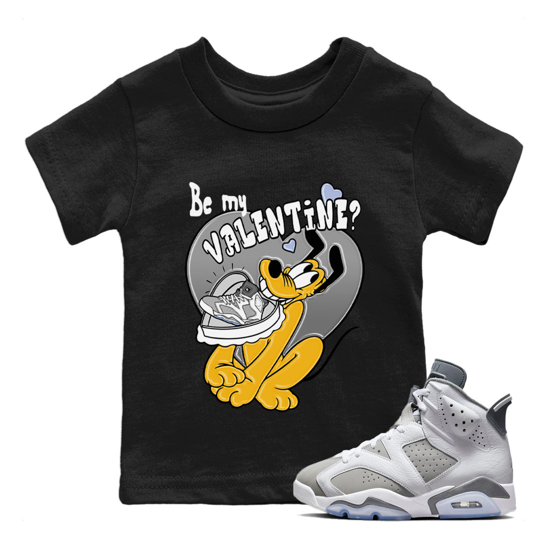 Be My Valentine Kids Tops - Air Jordan 6 Cool Grey