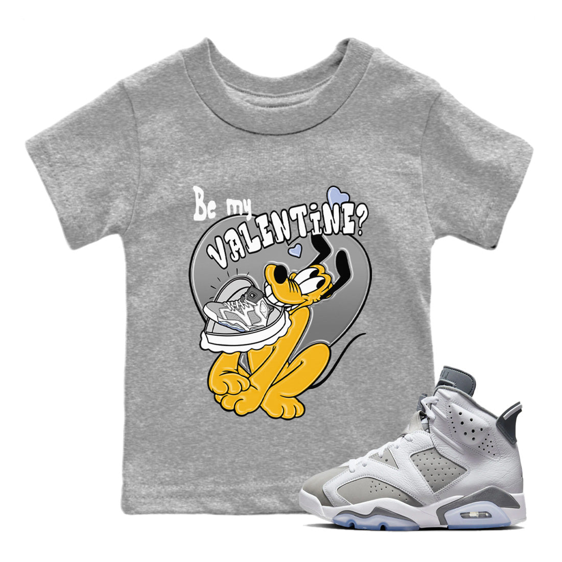 Be My Valentine Kids Tops - Air Jordan 6 Cool Grey