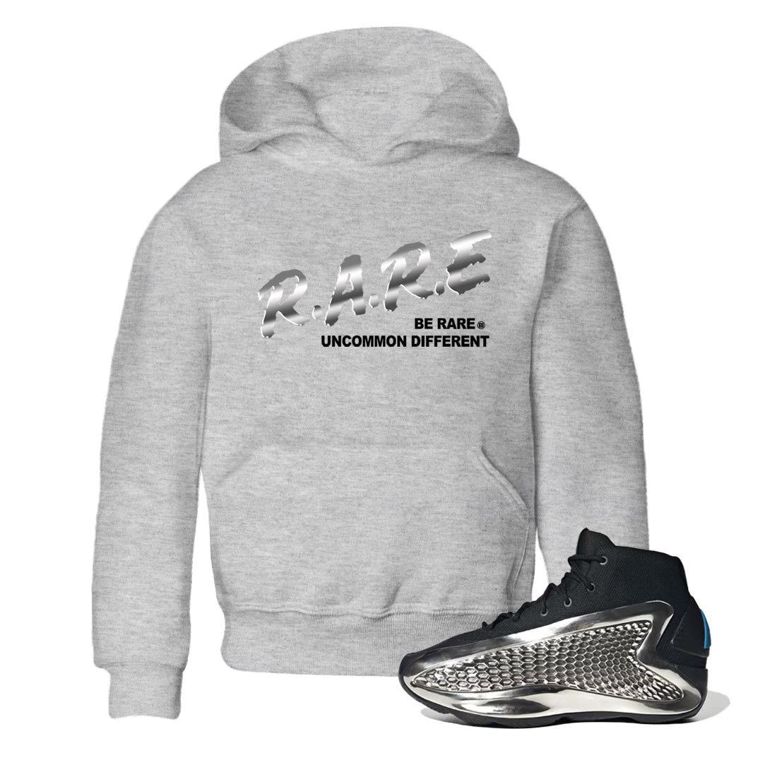 Be Rare Uncommon Different snkmatch Tees Kids - AE 1 Silver Metallic