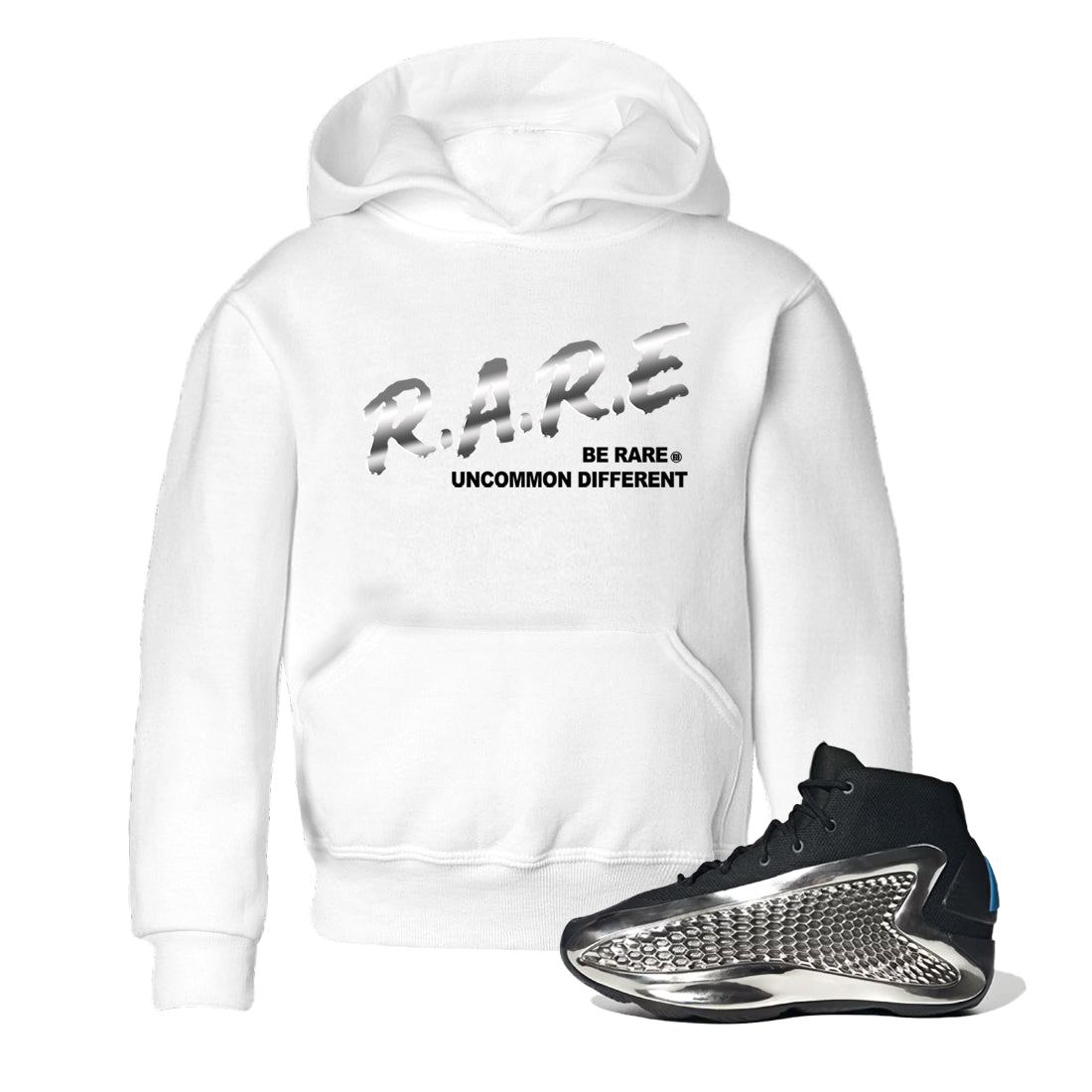 Be Rare Uncommon Different snkmatch Tees Kids - AE 1 Silver Metallic