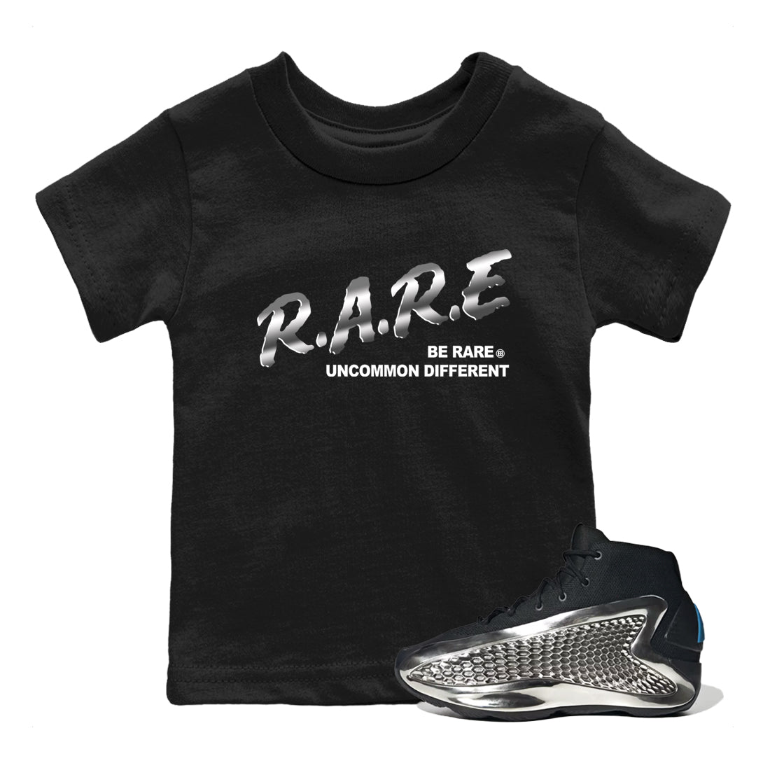 Be Rare Uncommon Different snkmatch Tees Kids - AE 1 Silver Metallic