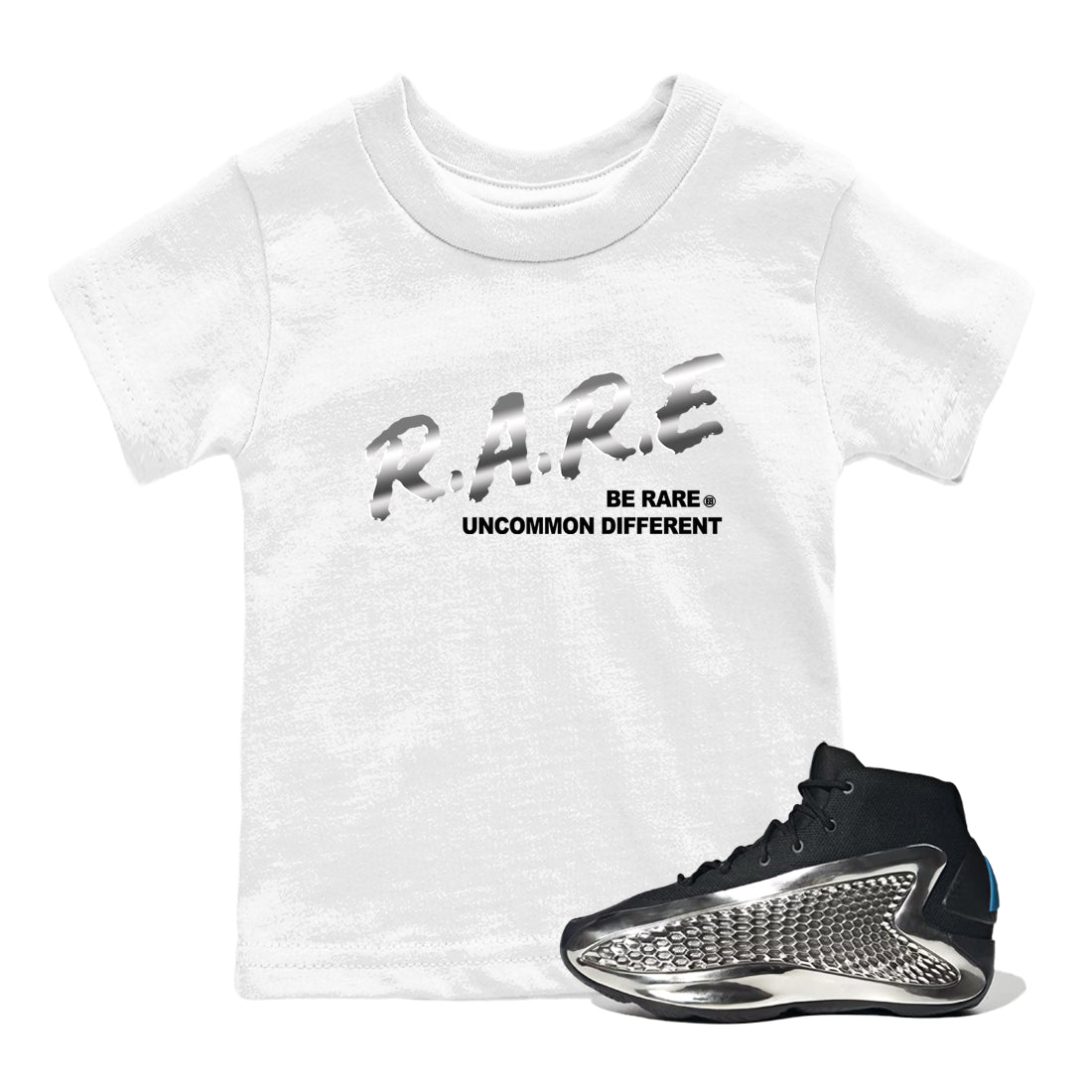 Be Rare Uncommon Different snkmatch Tees Kids - AE 1 Silver Metallic