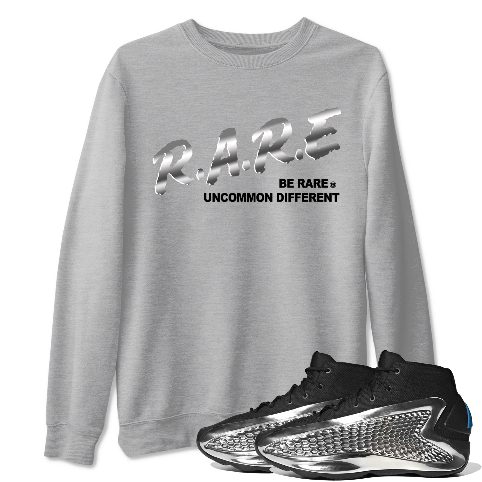 Be Rare Uncommon Different snkmatch Tees - AE 1 Silver Metallic