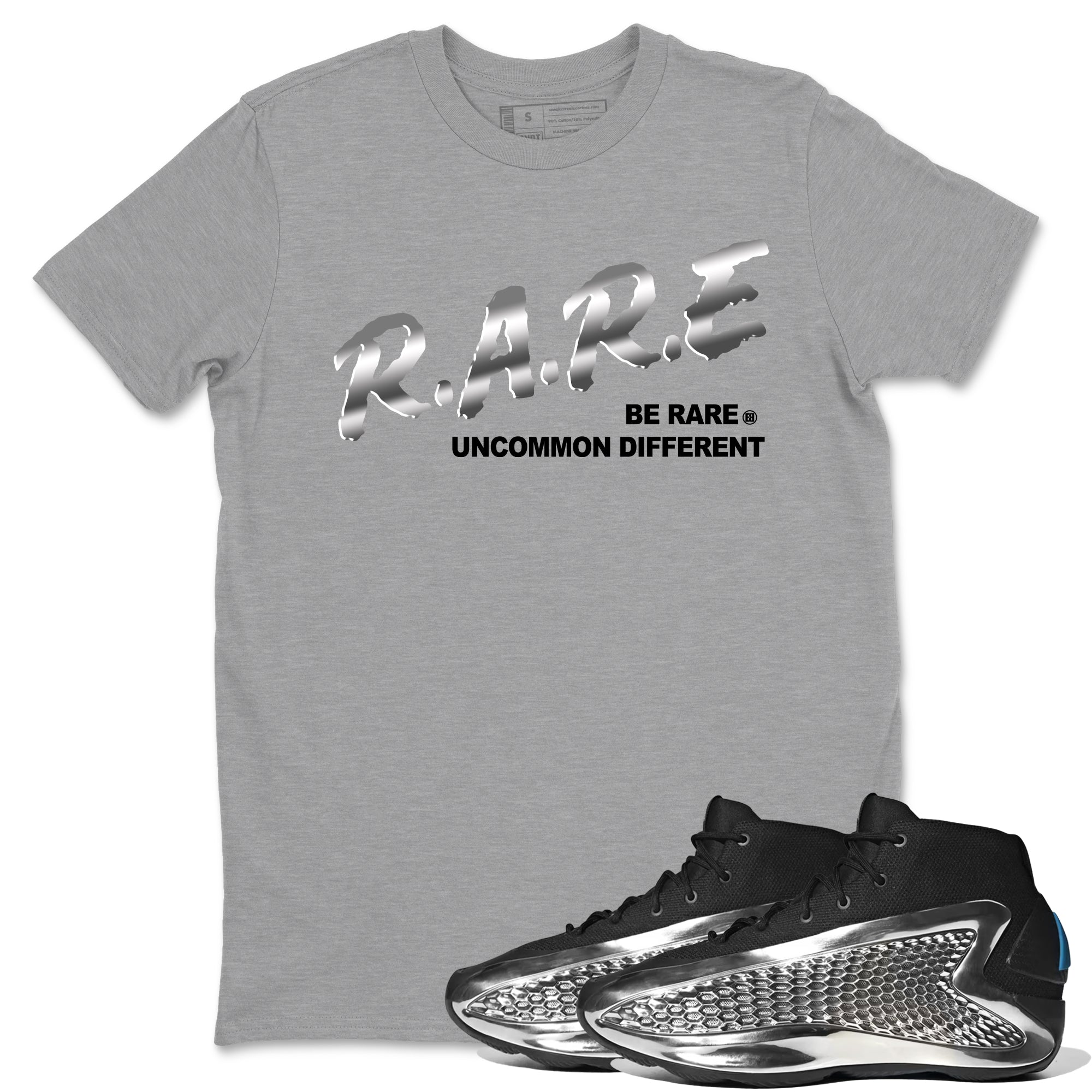 Be Rare Uncommon Different snkmatch Tees - AE 1 Silver Metallic