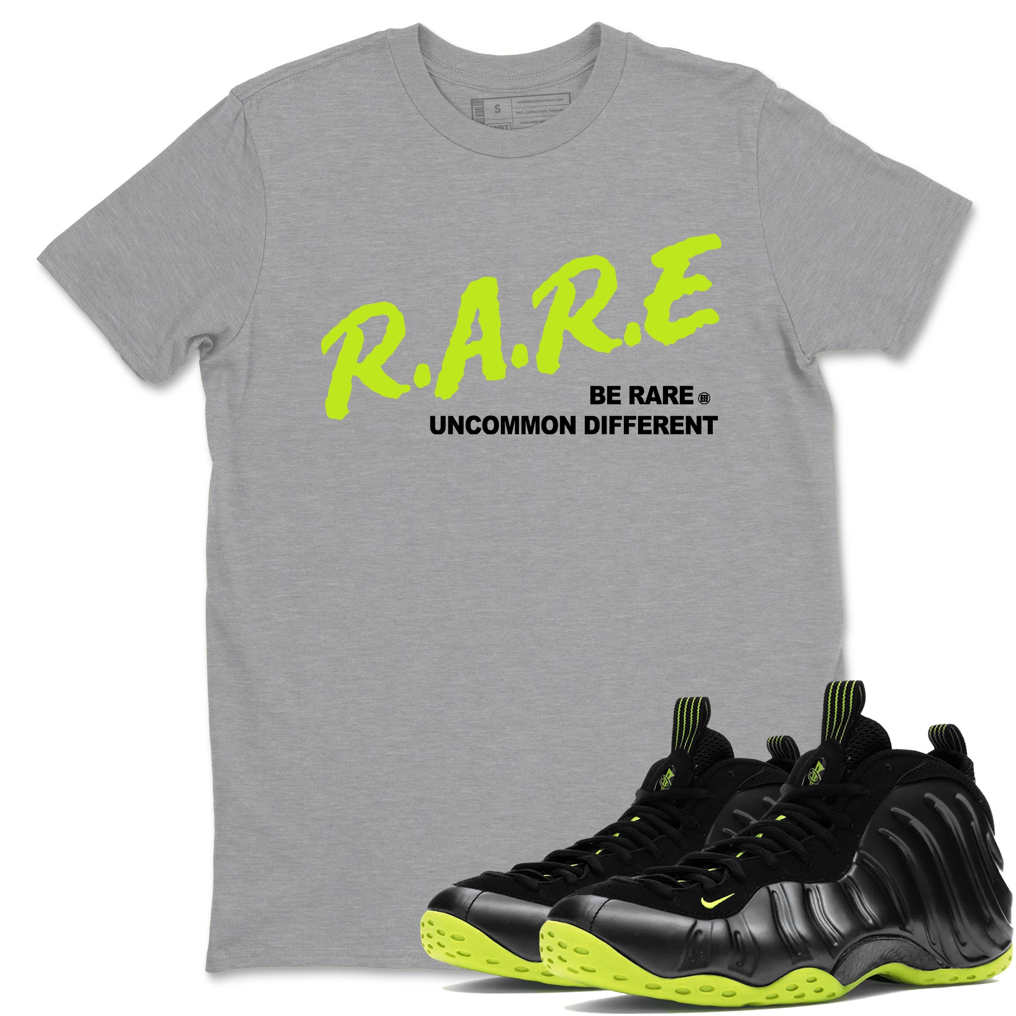 Be Rare Uncommon Different snkmatch Tees - Air Foamposite One Black Volt