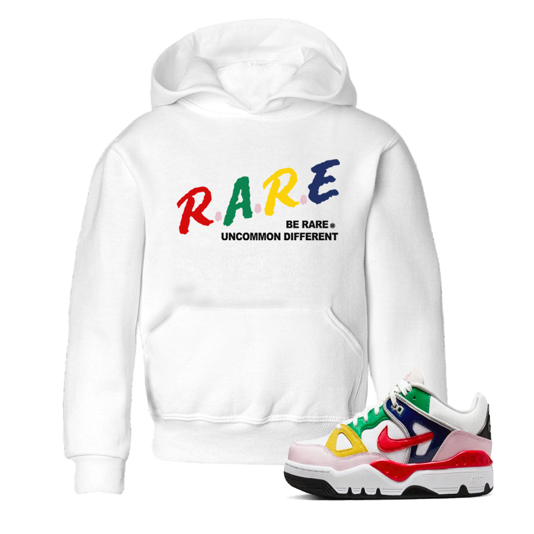 Be Rare Uncommon Different snkmatch Tees Kids - Air Force 3 Blue Void and Tour Yellow