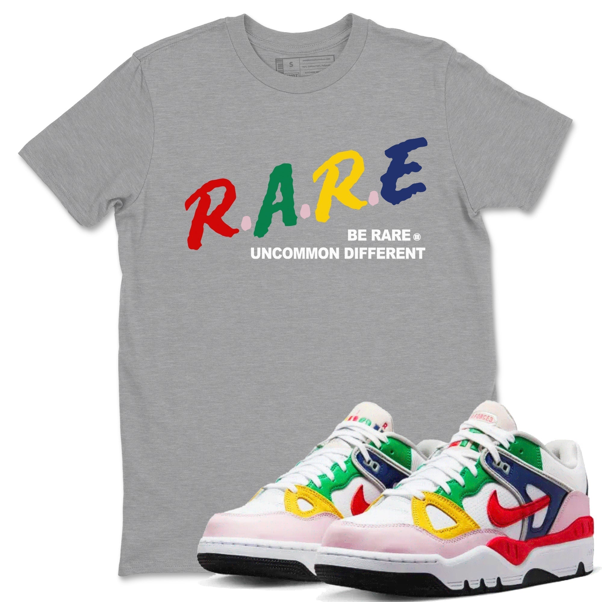 Be Rare Uncommon Different snkmatch Tees - Air Force 3 Blue Void and Tour Yellow