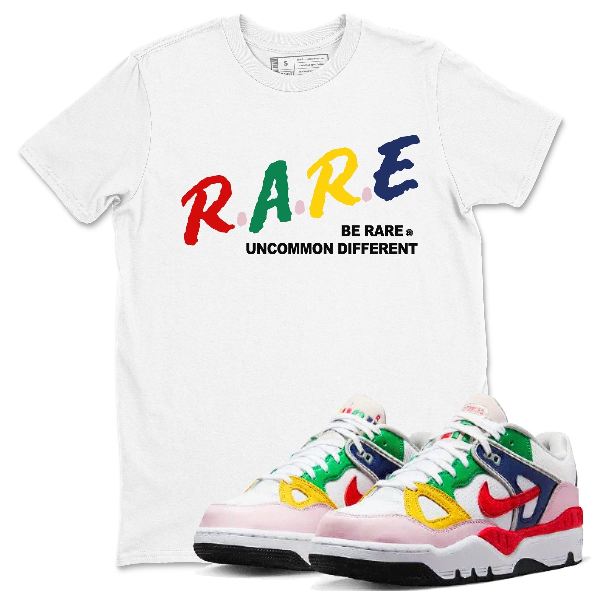 Be Rare Uncommon Different snkmatch Tees - Air Force 3 Blue Void and Tour Yellow