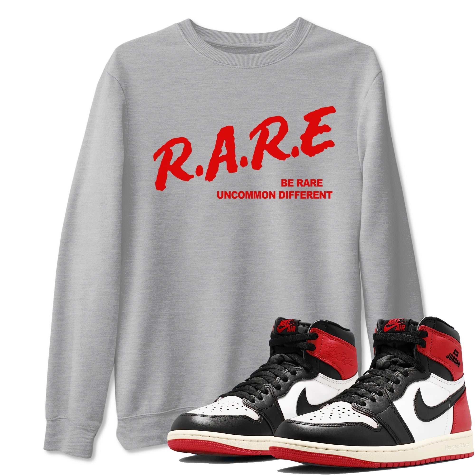 Be Rare Uncommon Different snkmatch Tees - Air Jordan 1 Black Toe Reimagined