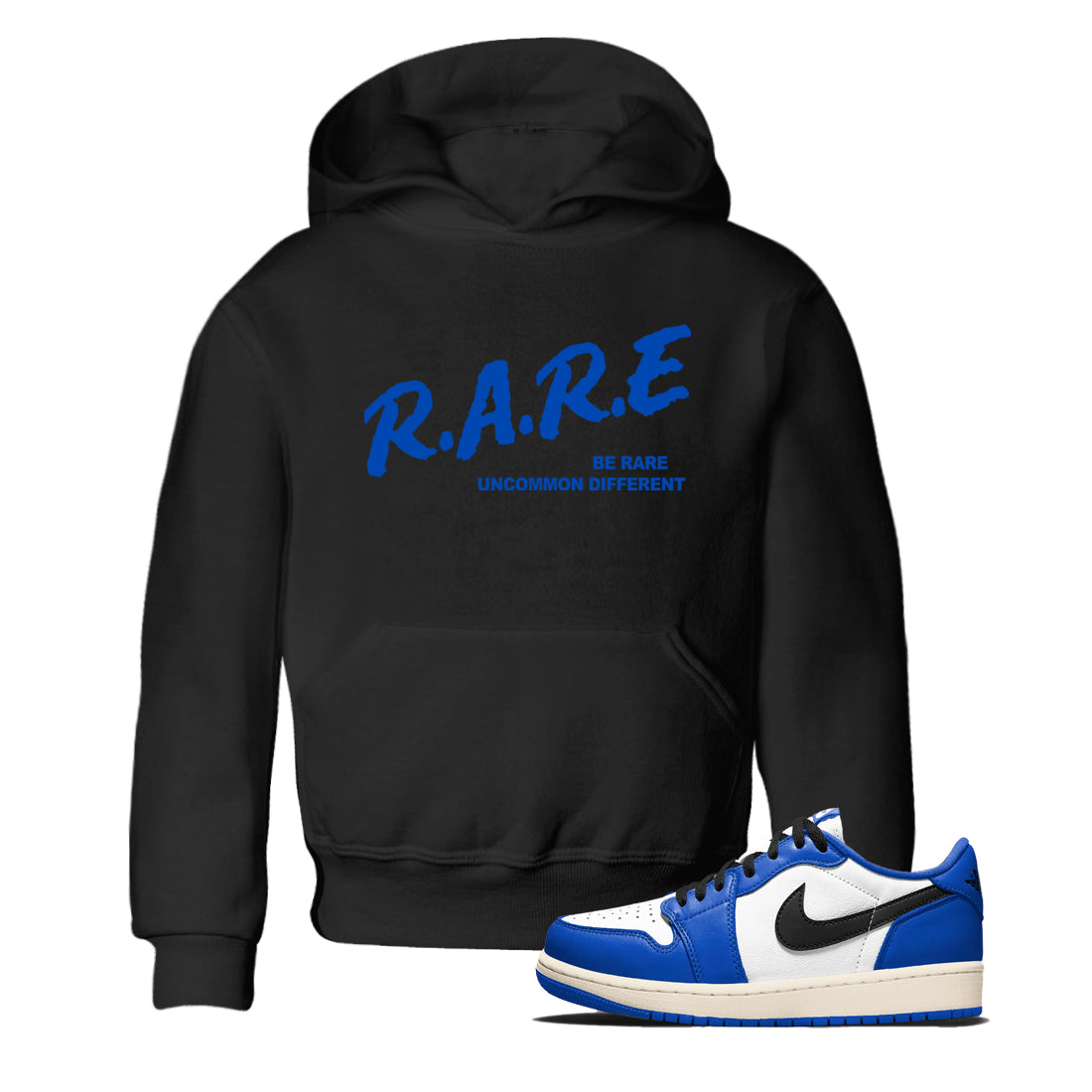 Be Rare Uncommon Different snkmatch Tees Kids - Air Jordan 1 Game Royal