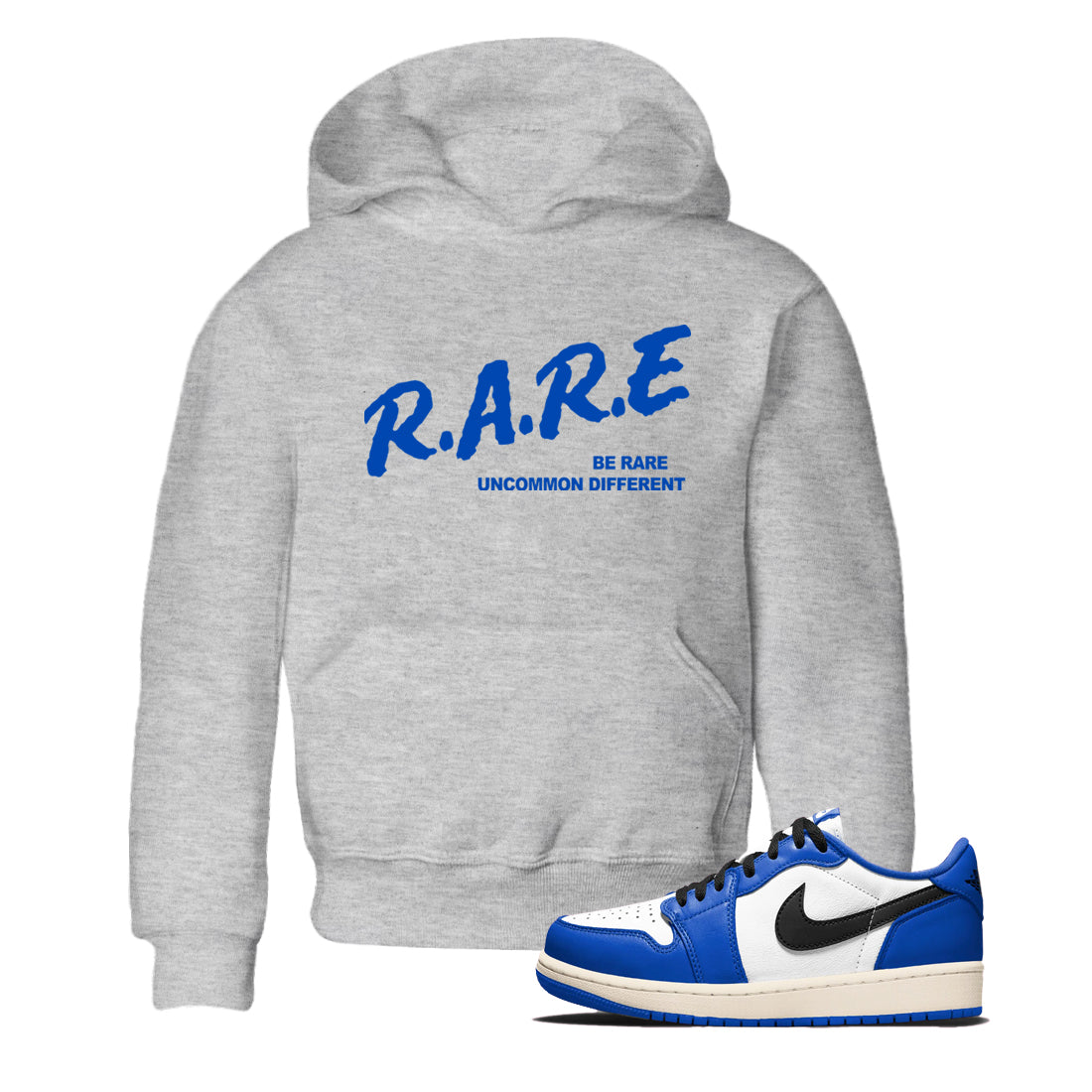 Be Rare Uncommon Different snkmatch Tees Kids - Air Jordan 1 Game Royal