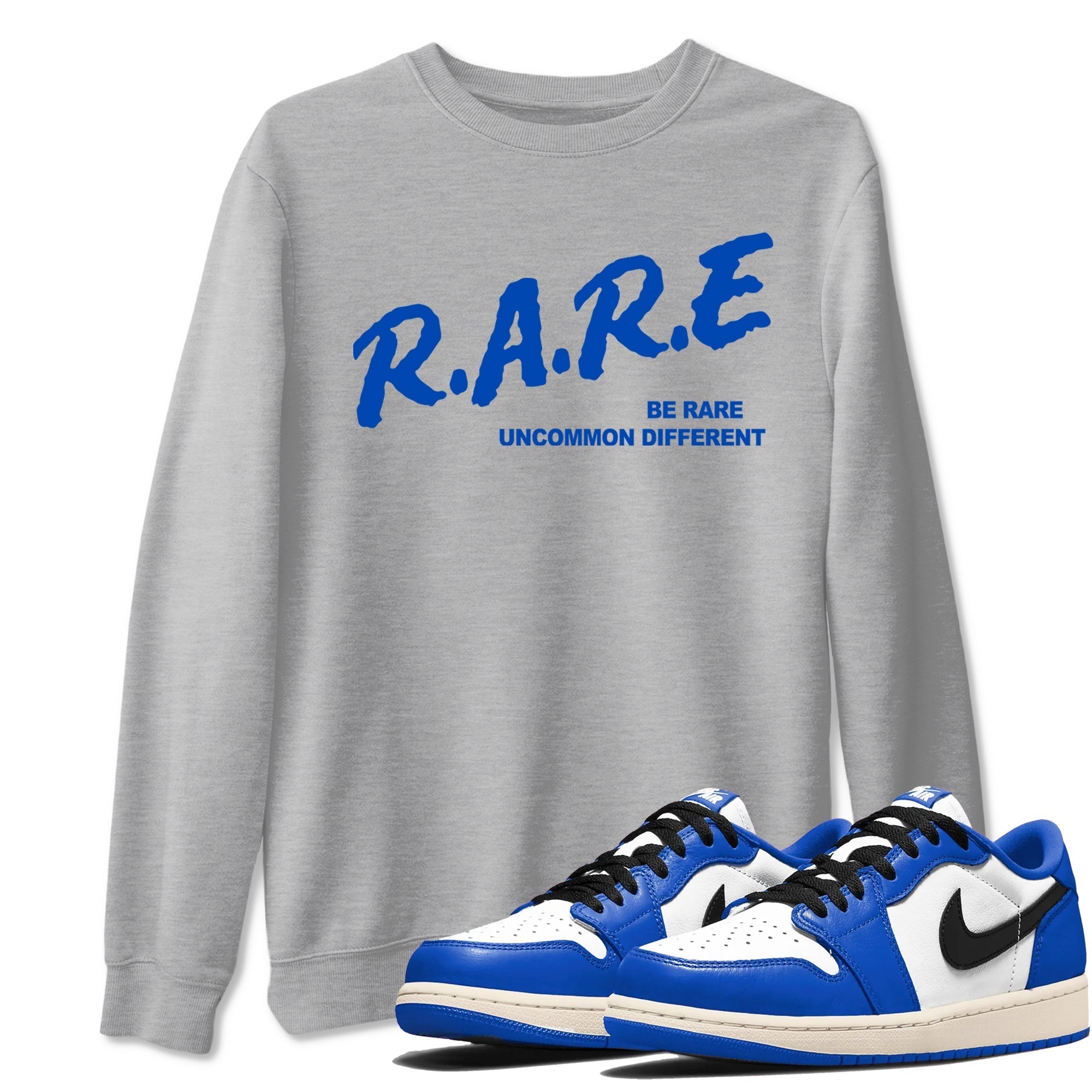 Be Rare Uncommon Different snkmatch Tees - Air Jordan 1 Game Royal